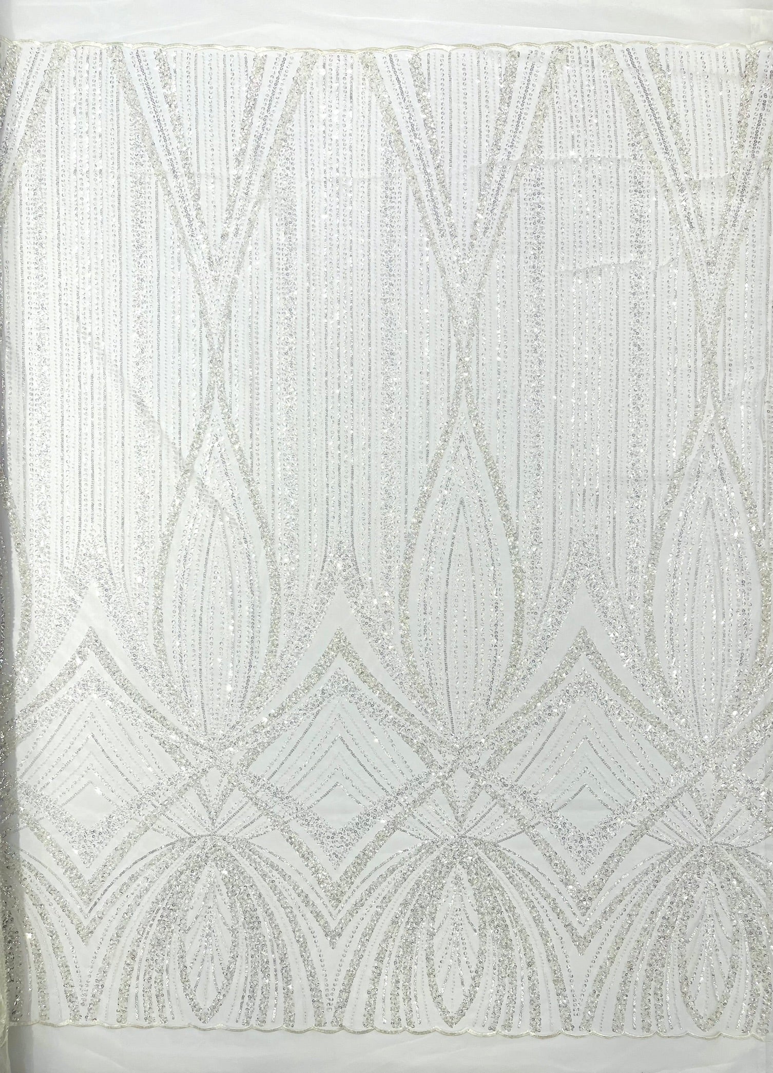 Geometric New York Fashion Beaded Lace, By The Yard.