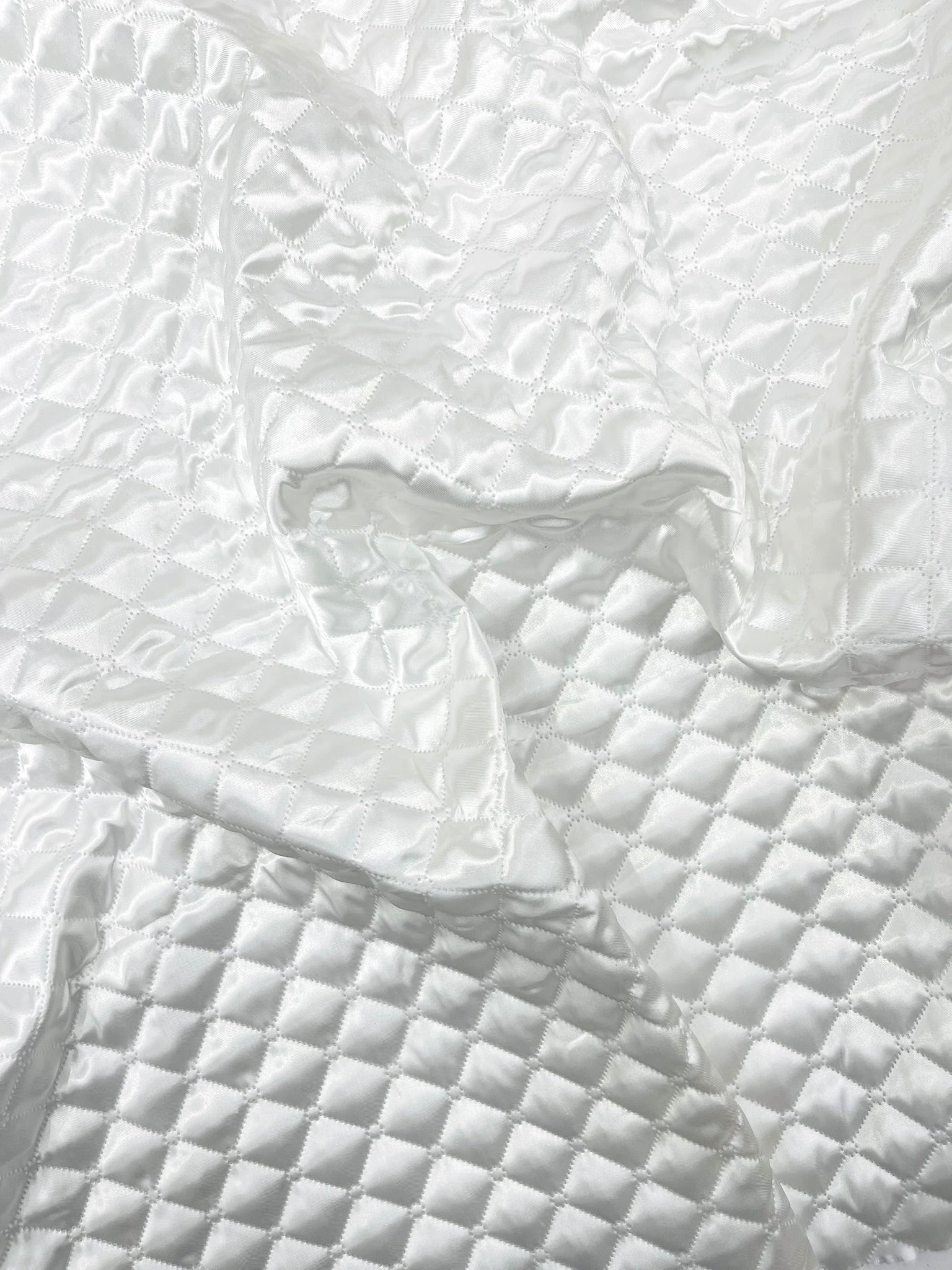 Quilted Satin Fabric | Diamond Pattern, 58" Wide
