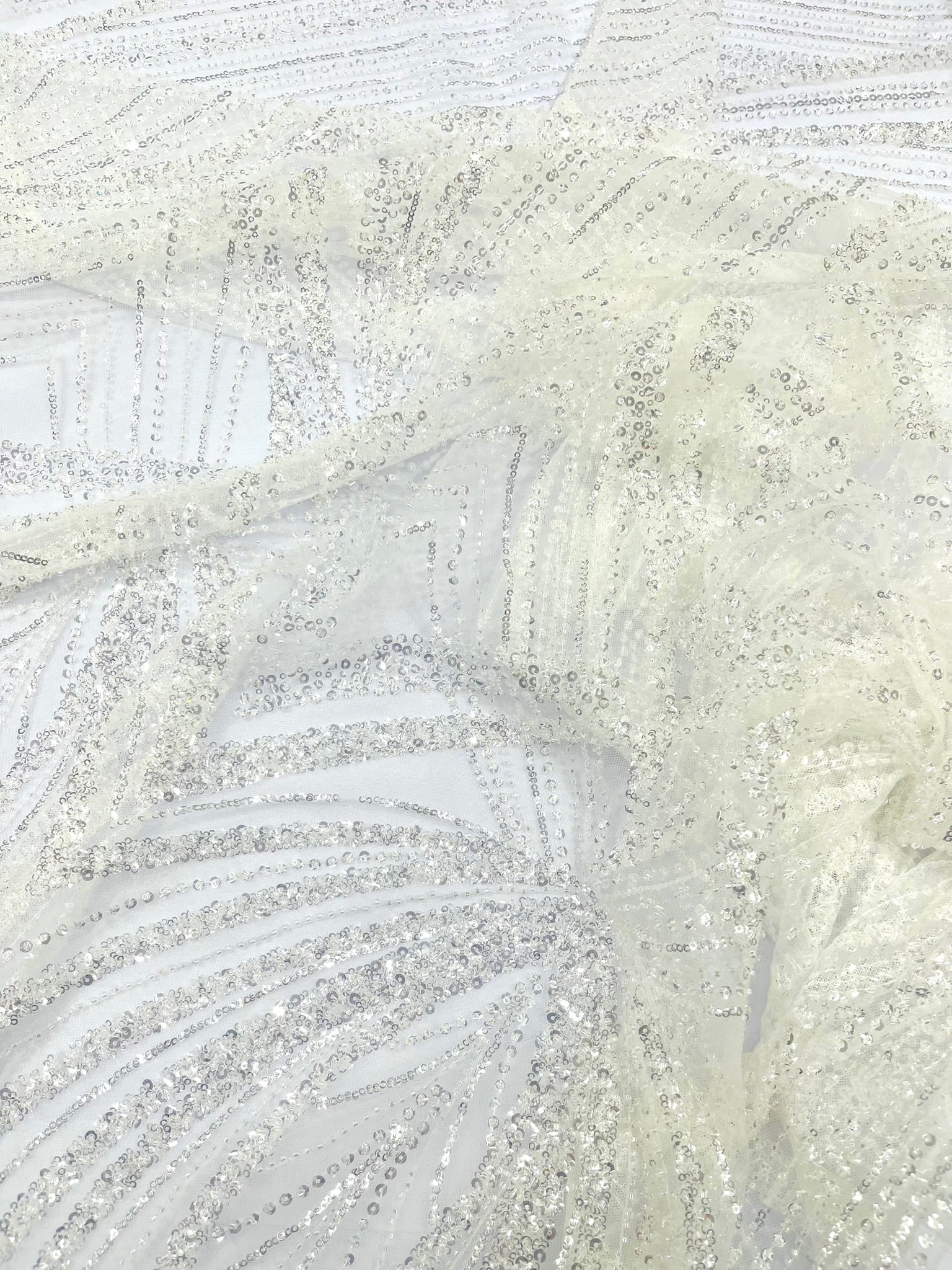 Geometric New York Fashion Beaded Lace, By The Yard.