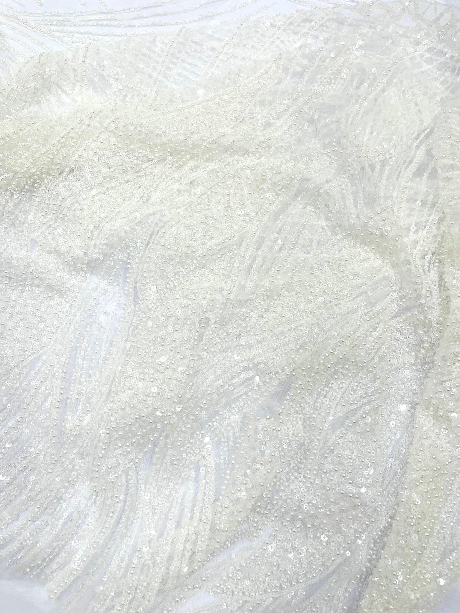 Flame Fashion Beaded Lace Fabric| Prom| Wedding| By The Yard.