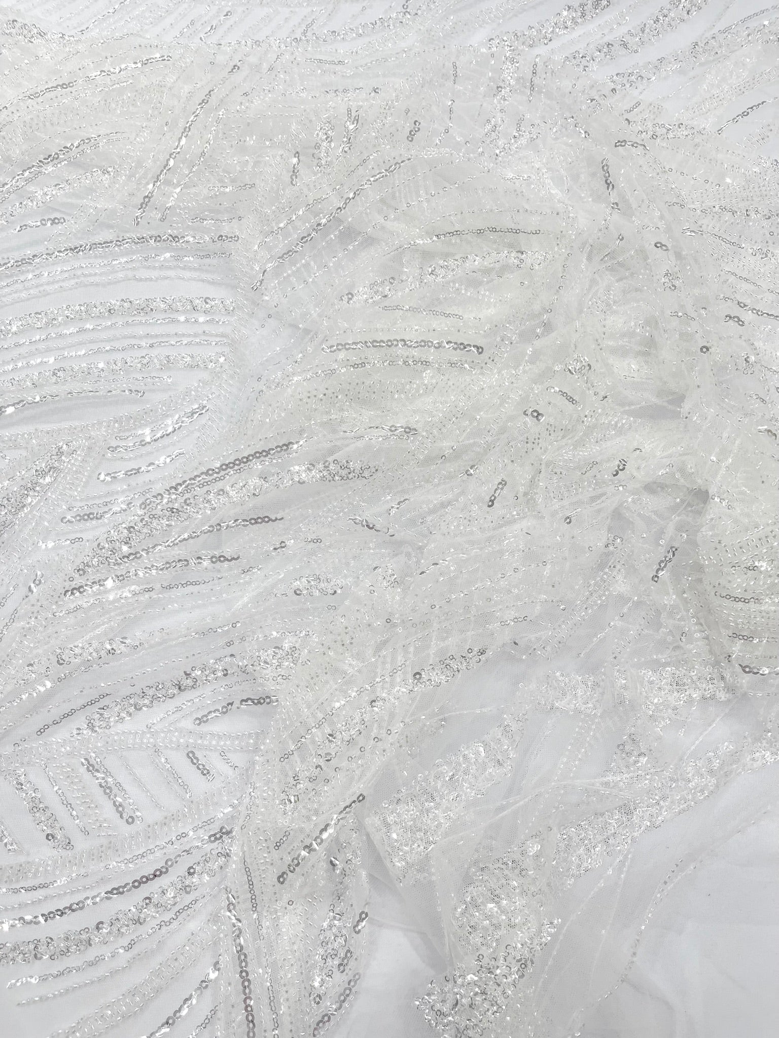 Luxury Feather Damask Beaded Lace Fabric| Prom| Wedding| By The Yard.
