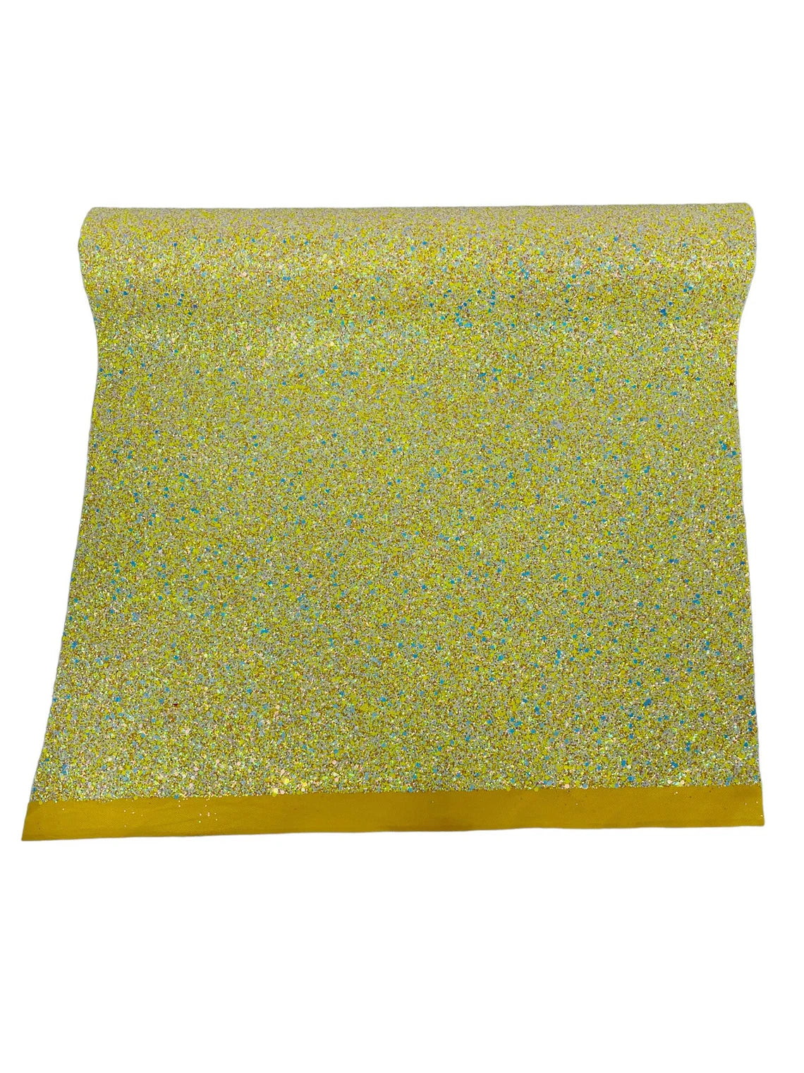 Chunky Glitter Vinyl Fabric - Yellow - High Quality 54" Chunky Glitter Fabric Sold By Yard