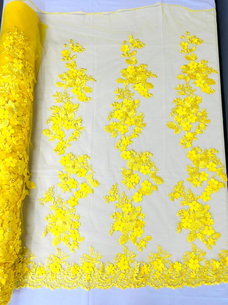 3D FLOWER PANELS LACE (by the yard)