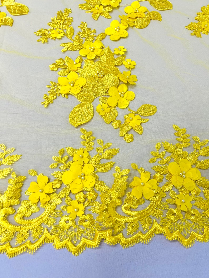 3D FLOWER PANELS LACE (by the yard)