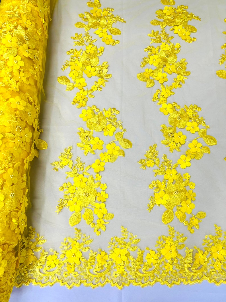 3D FLOWER PANELS LACE (by the yard)