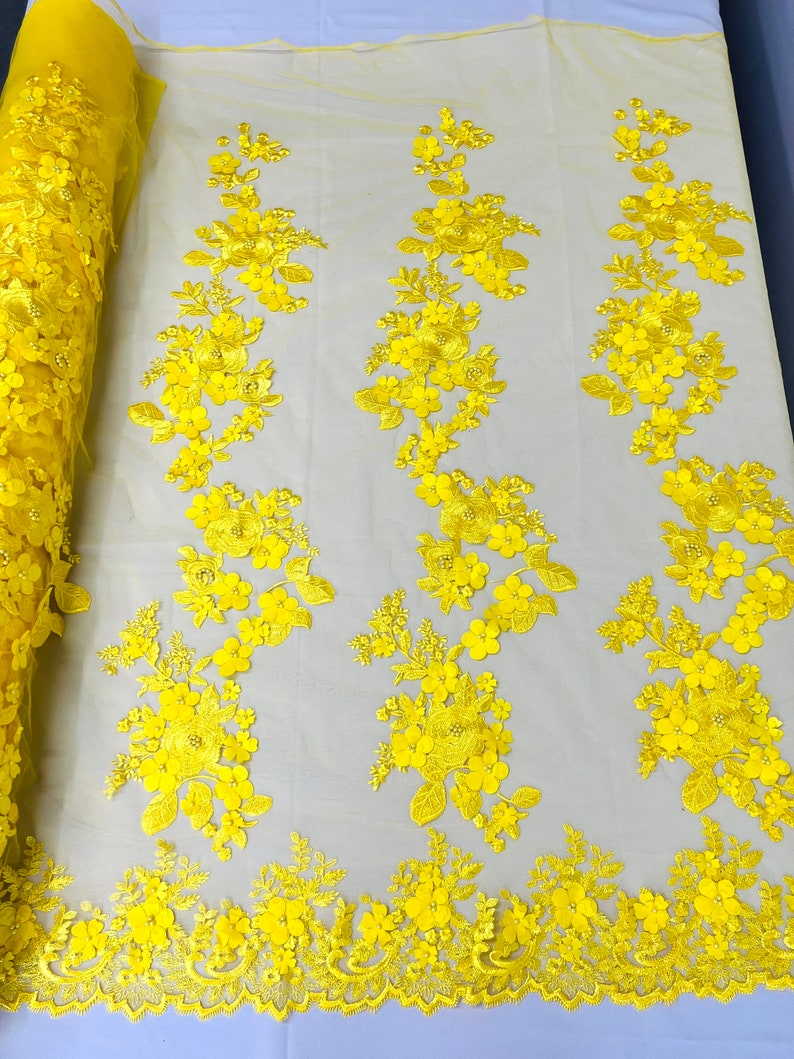 3D FLOWER PANELS LACE (by the yard)