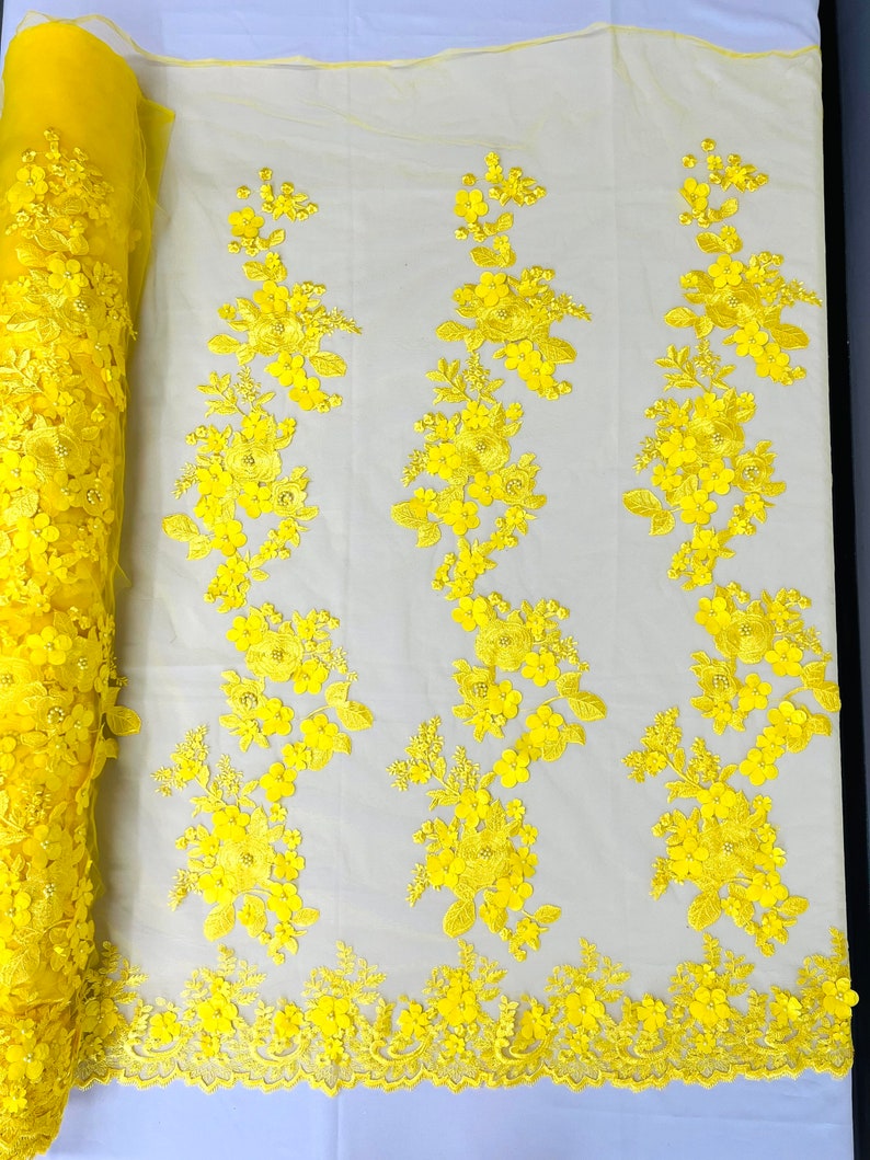 3D FLOWER PANELS LACE (by the yard)