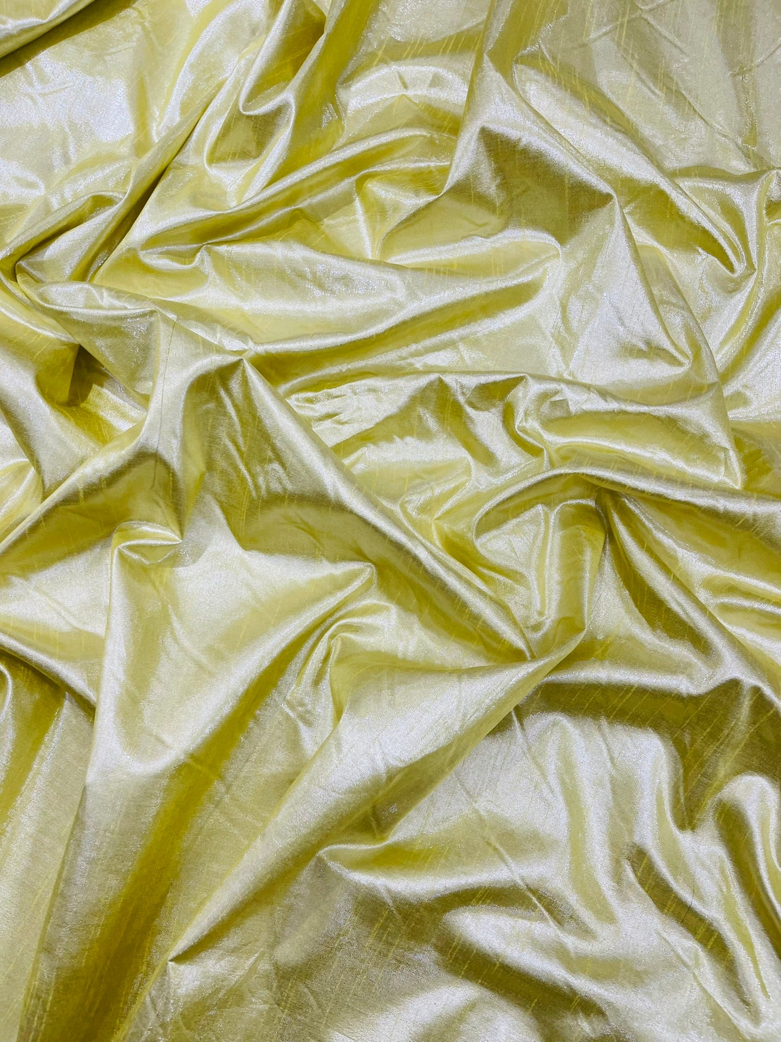 Metallic Polyester Dupioni Faux Silk Fabric | 55" Wide Wedding, Home Decor.