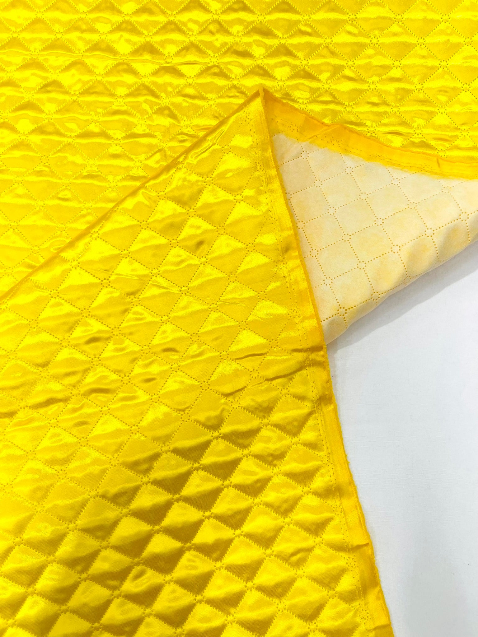 Quilted Satin Fabric | Diamond Pattern, 58" Wide