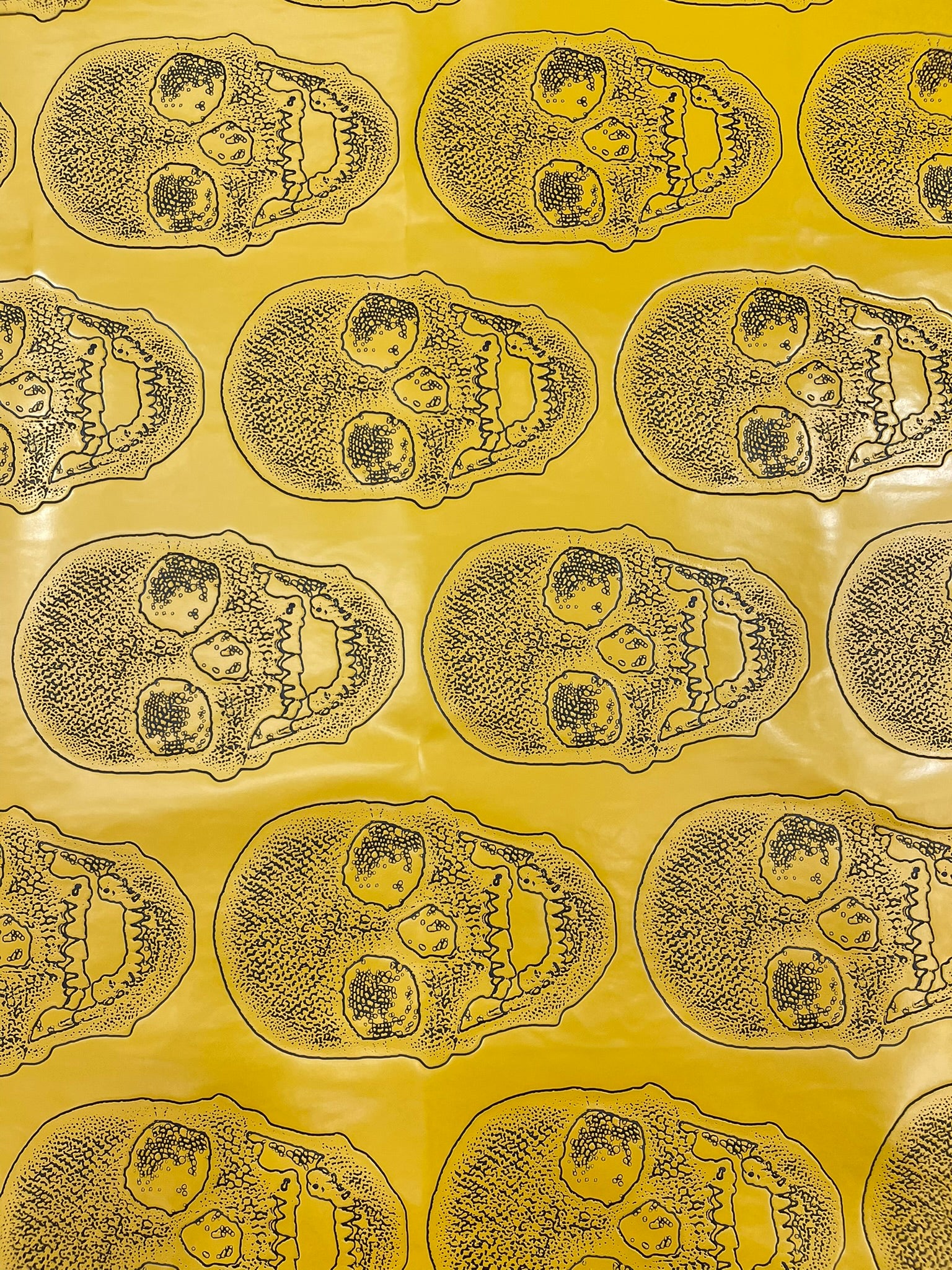 Skull Embossed Fake Leather Upholstery, 3D Faux Leather PVC Vinyl Fabric.
