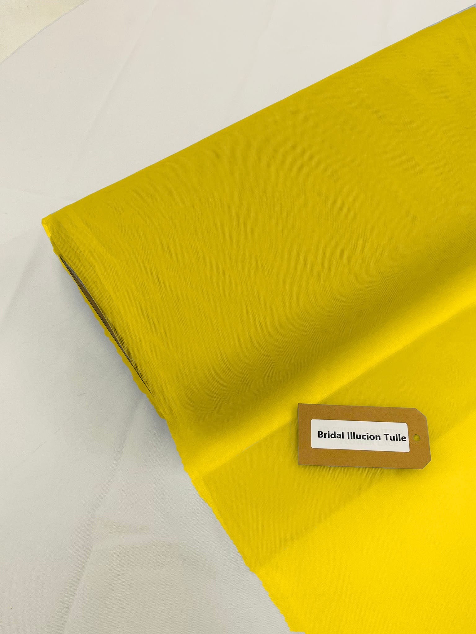 Yellow - Bridal Illusion Tulle 108"Wide Polyester Premium Tulle Fabric Bolt, By The Roll.
