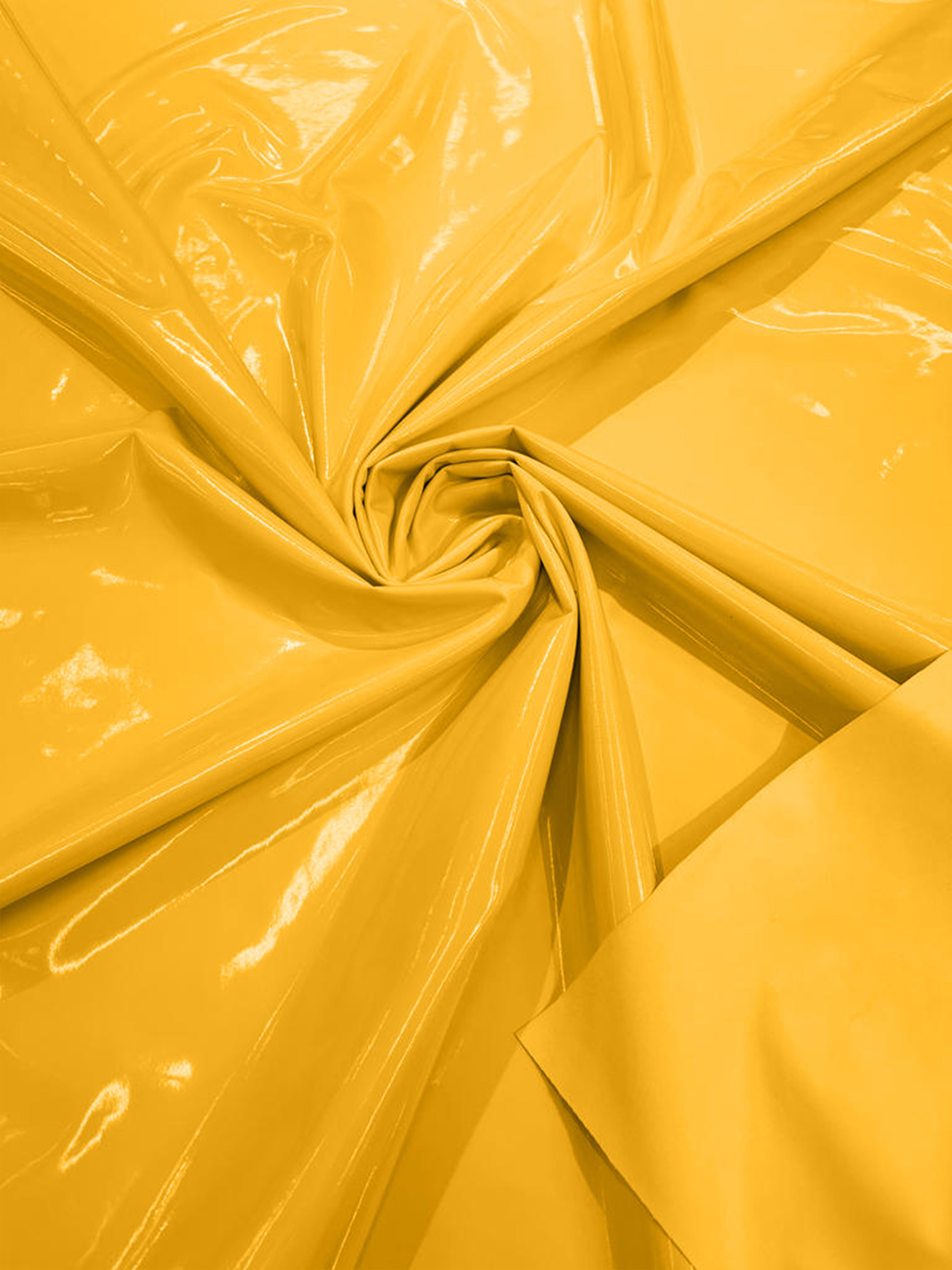 Yellow Spandex Shiny Vinyl Fabric (Latex Stretch) - Sold By The Yard