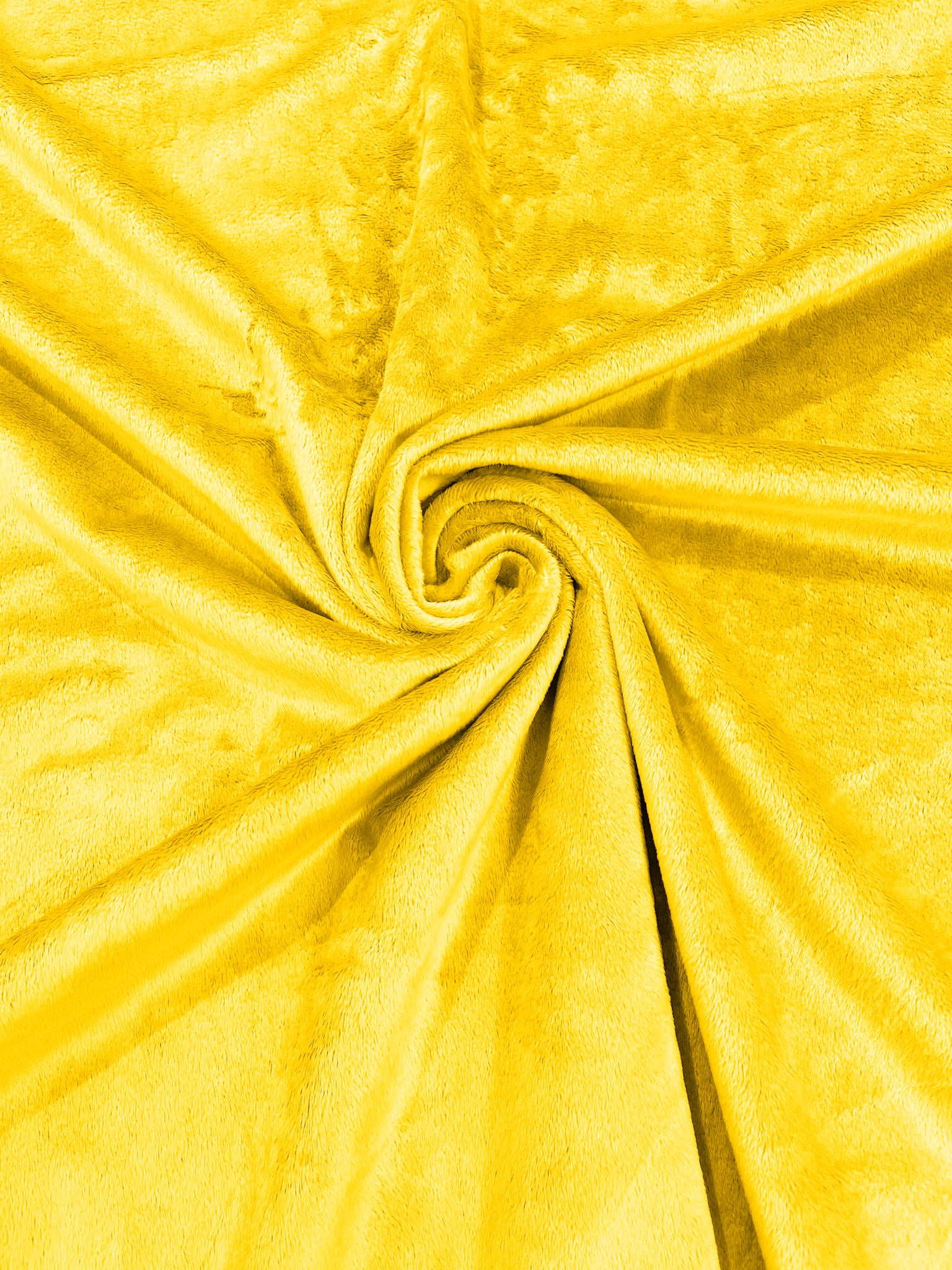 Yellow Minky Smooth Soft Solid Plush Faux Fake Fur Fabric Polyester- Sold by the yard.
