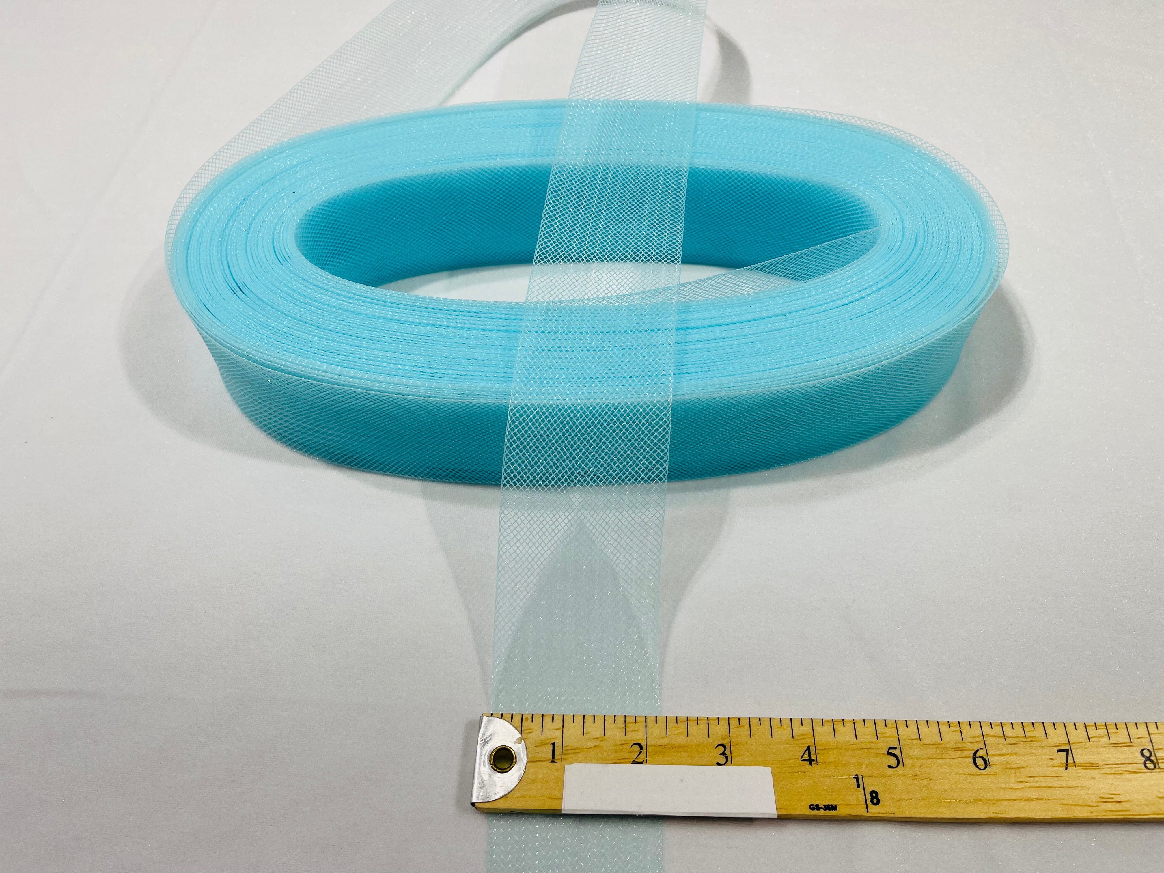 Aqua Crinoline horsehair braid trim 2 inch -sold by the yard.