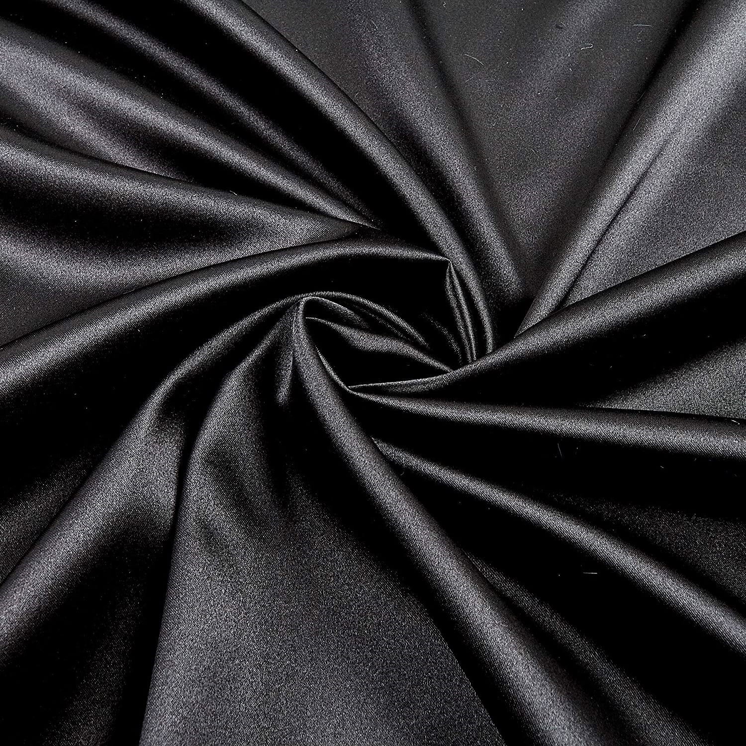 96 percent Polyester, 4% Spandex Light Weight Silky Stretch Charmeuse Satin Fabric by The Yard, 58-59" Wide.