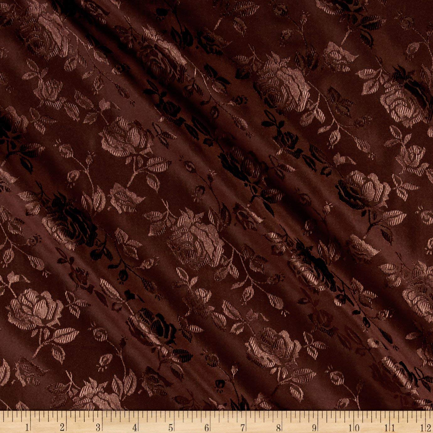 60" Wide Polyester Flower Brocade Jacquard Satin Fabric, Sold By The Yard.