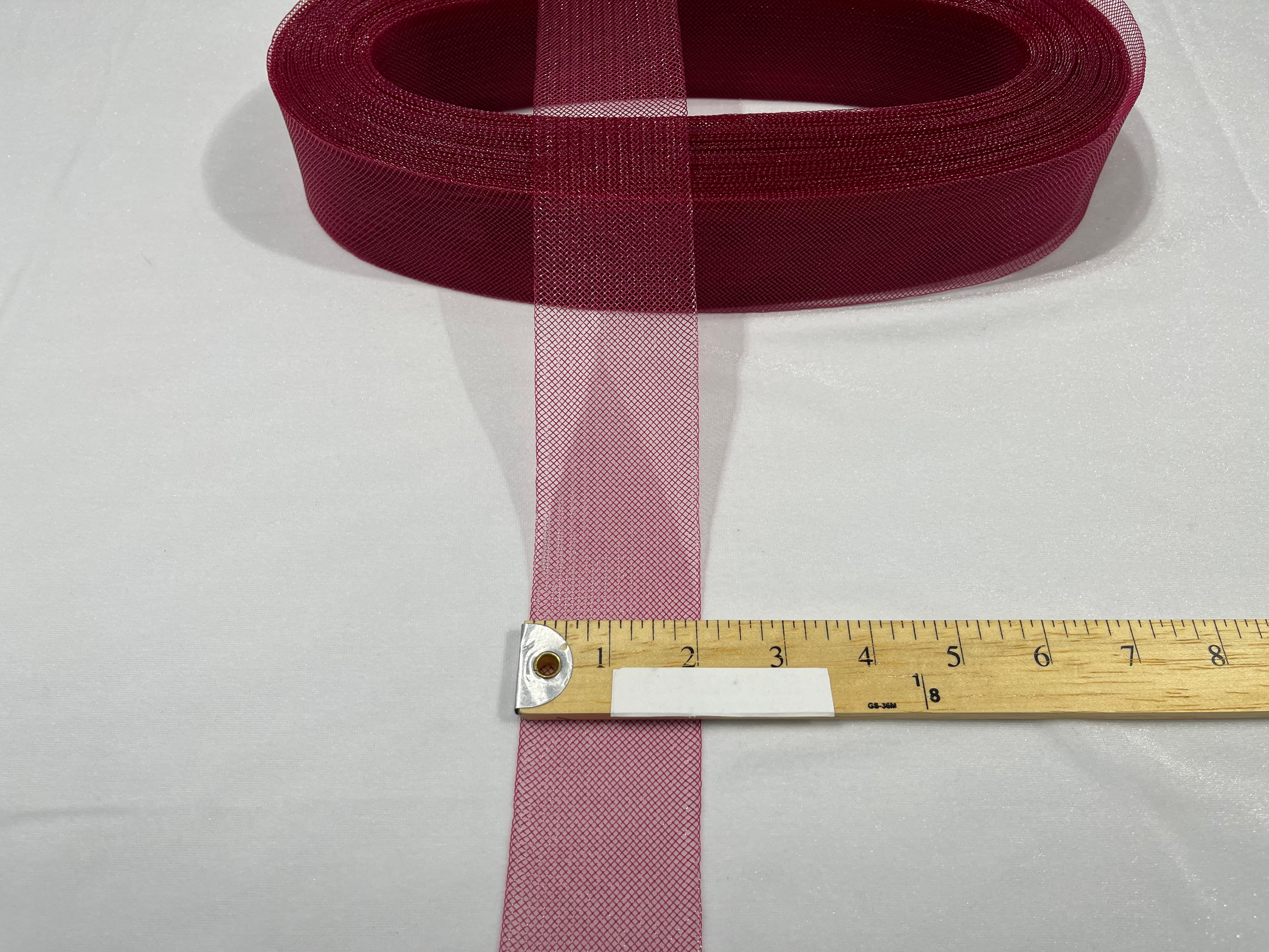 Burgundy Crinoline horsehair braid trim 2 inch -sold by the yard.