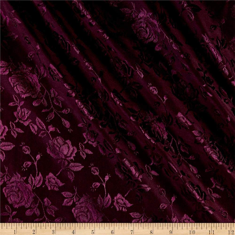 60" Wide Polyester Flower Brocade Jacquard Satin Fabric, Sold By The Yard.