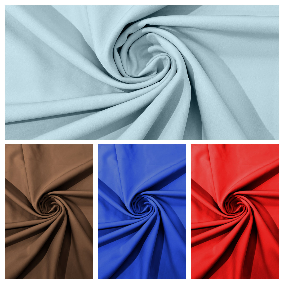 Dull 4 Way Stretch Crepe Fabric/Medium Crepe-Bridal Fabric/Apparel Fabric/Polyester Crepe-Spandex.