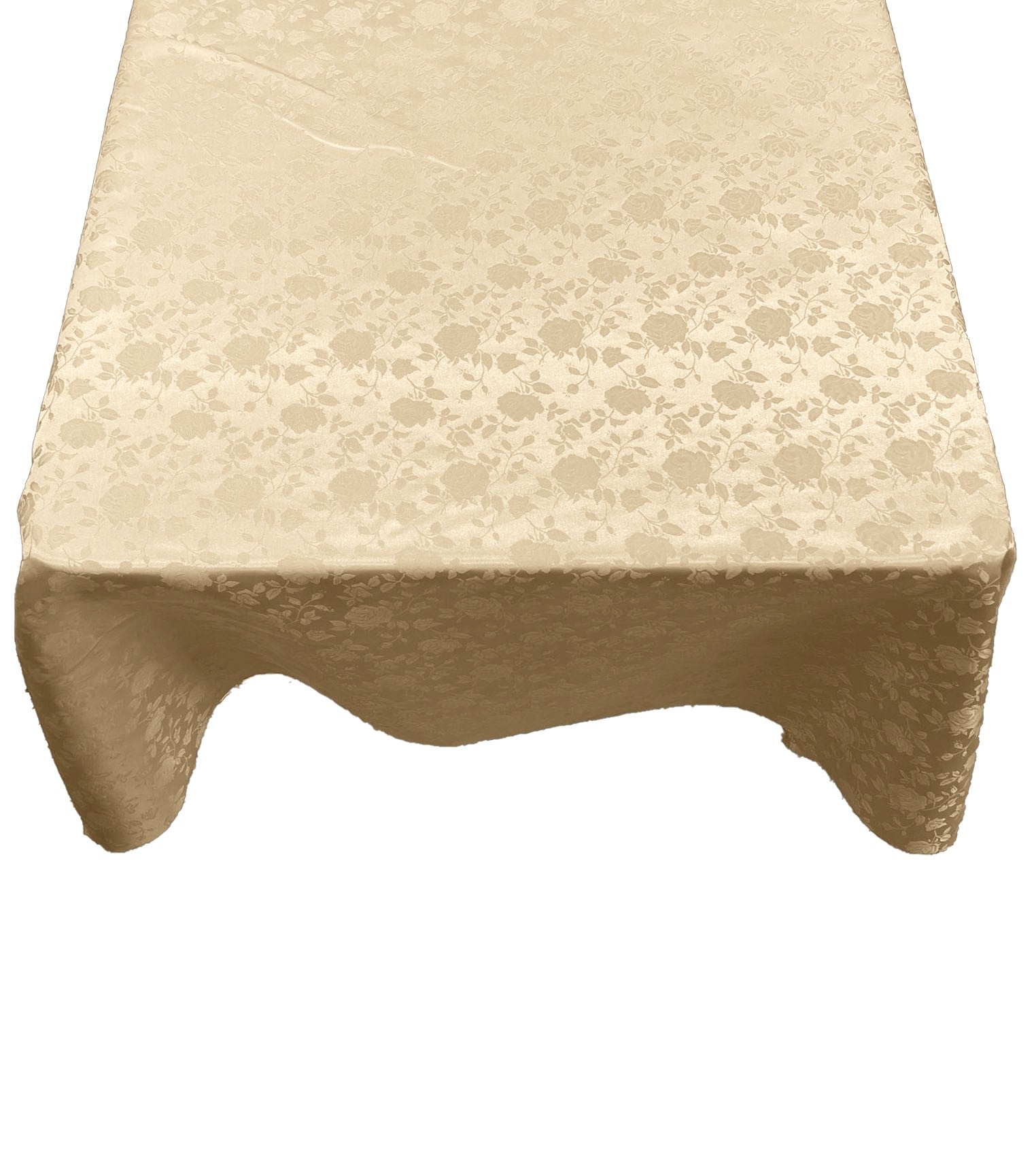 Square Tablecloth Roses Jacquard Satin Overlay for Small Coffee Table Seamless. (48" Inches)