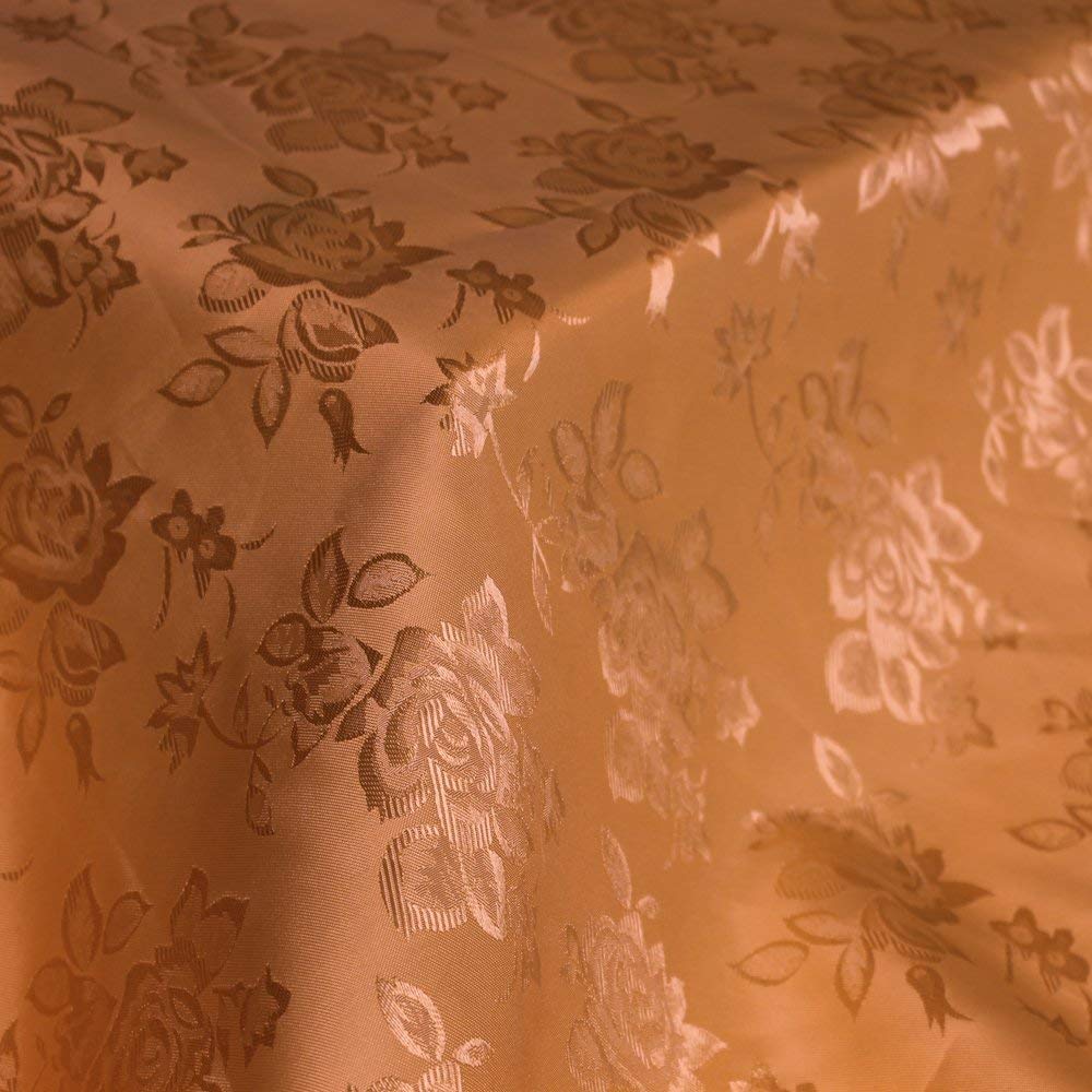 60" Wide Polyester Flower Brocade Jacquard Satin Fabric, Sold By The Yard.