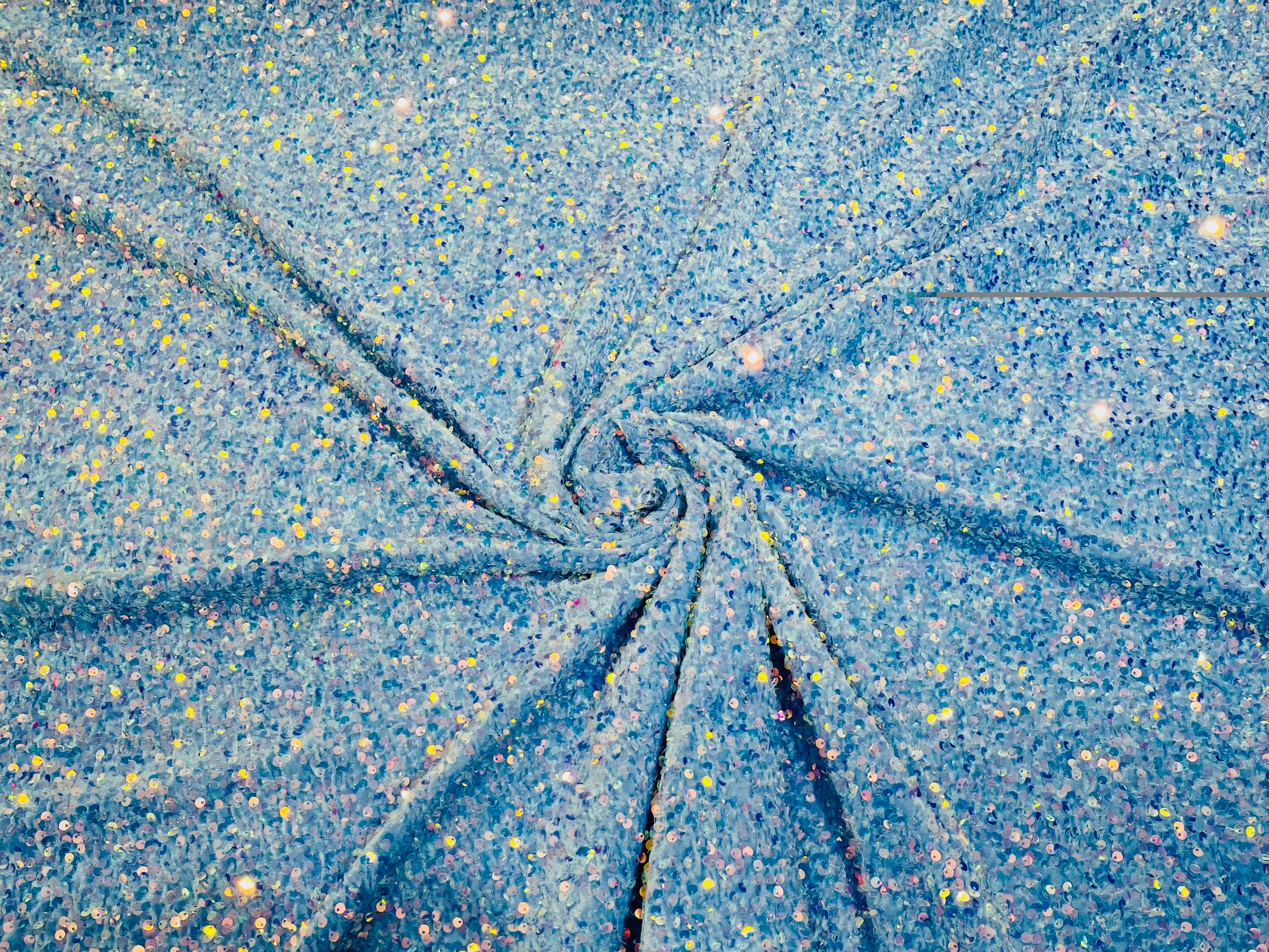 Sequin Velvet Stretch 5mm fabric 58"Wide-Prom-Nightgown fabric- Sold by the yard.