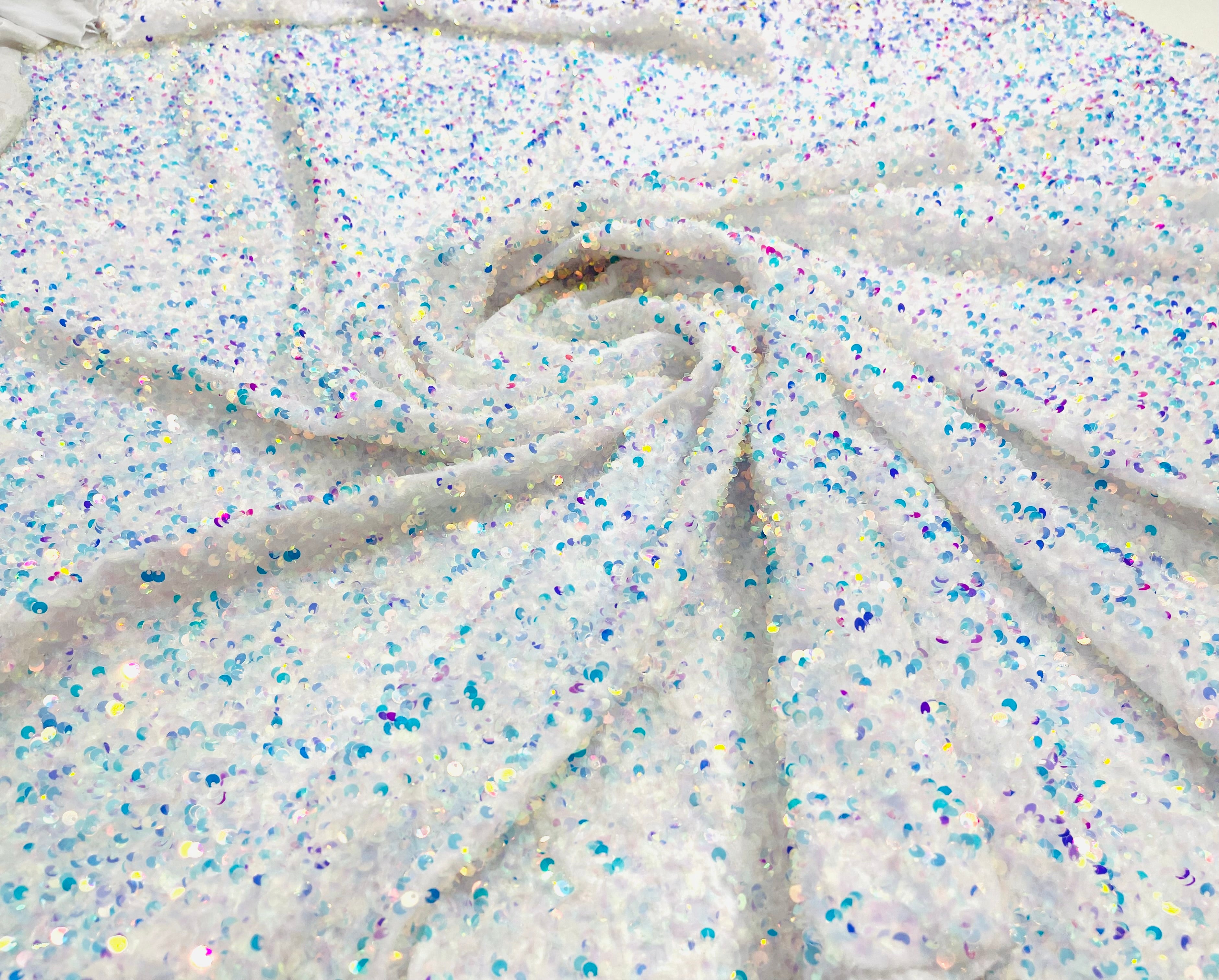 Sequin Velvet Stretch 5mm fabric 58"Wide-Prom-Nightgown fabric- Sold by the yard.