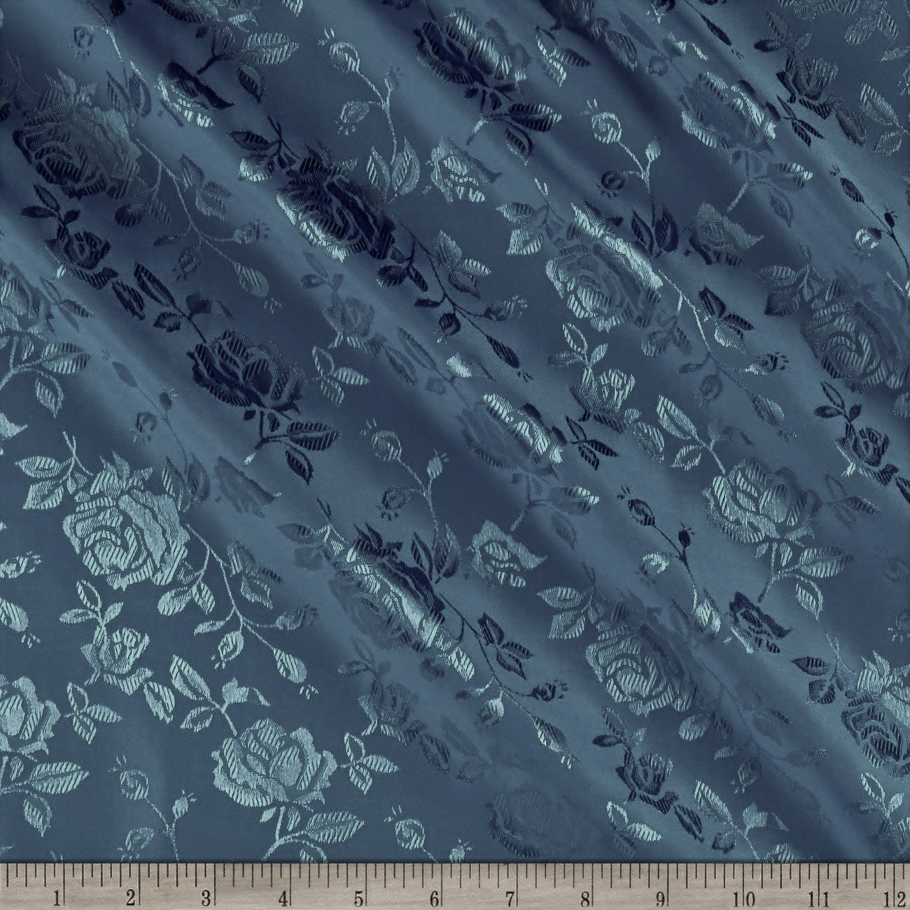 60" Wide Polyester Flower Brocade Jacquard Satin Fabric, Sold By The Yard.