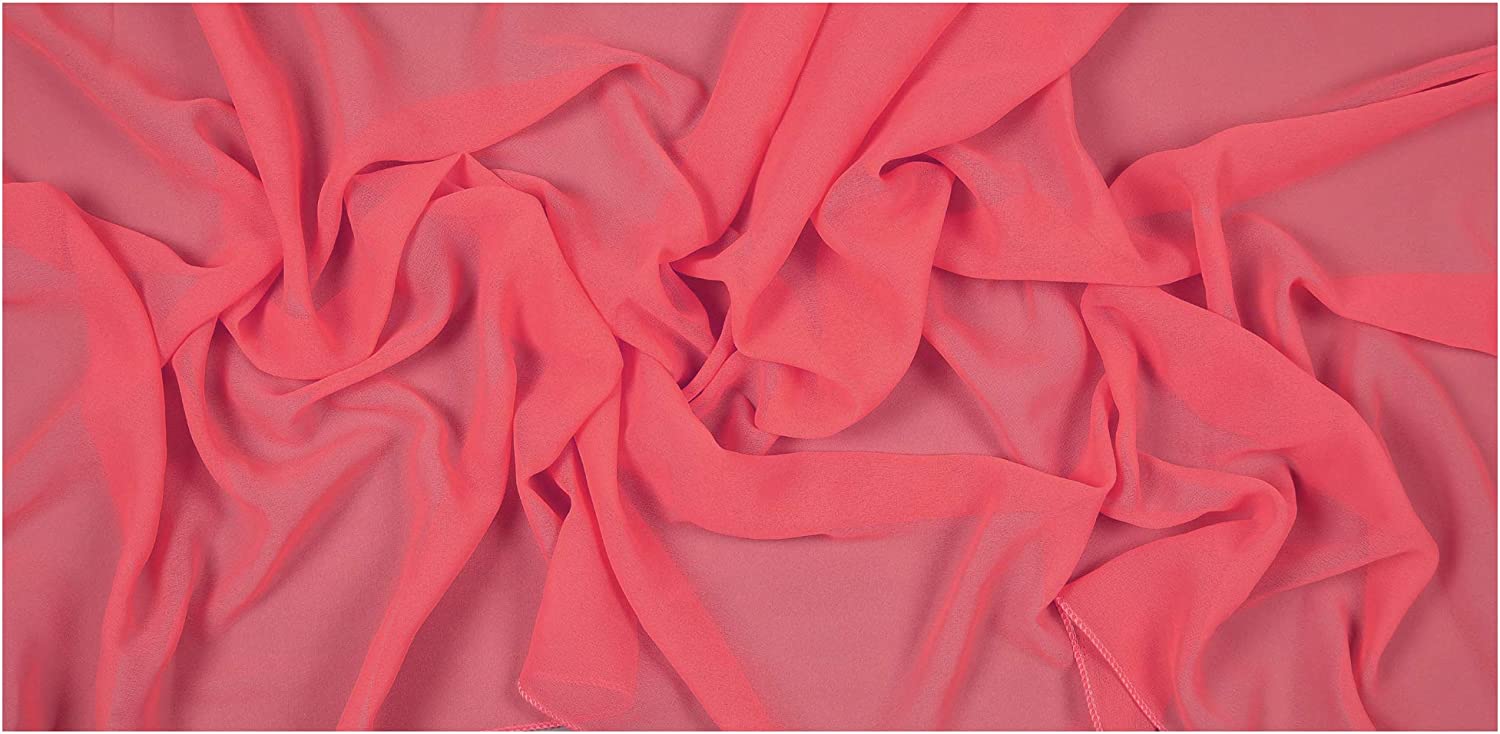 58/60" Wide 100% Polyester Soft Light Weight, Sheer, See Through Chiffon Fabric Sold By The Yard.