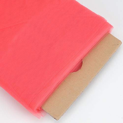 Coral Tulle Mesh Bolt Fabric - 54" x 40 Tulle Mesh Fabric for Bridal, Dress, Designs, Sold By Pack