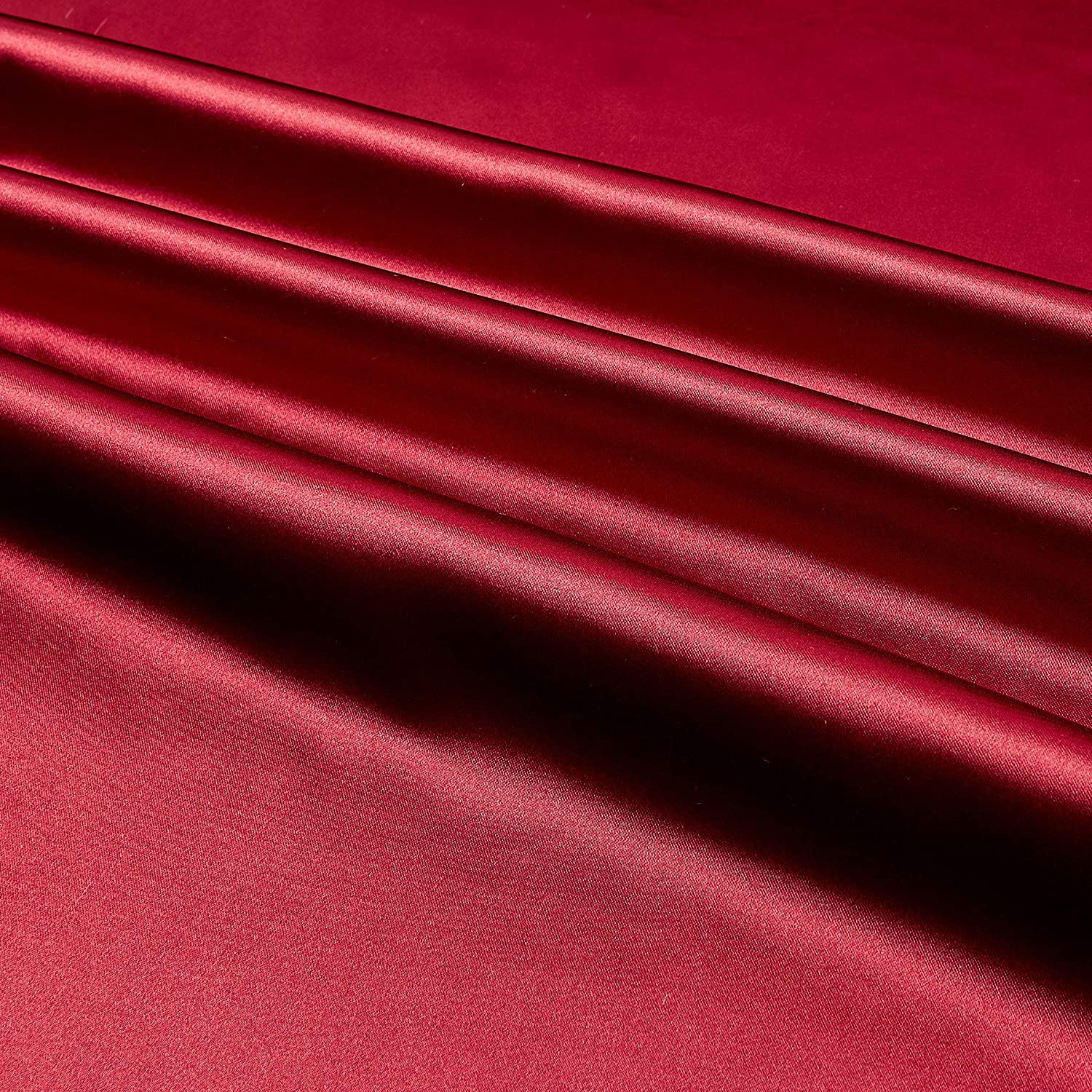 96 percent Polyester, 4% Spandex Light Weight Silky Stretch Charmeuse Satin Fabric by The Yard, 58-59" Wide.