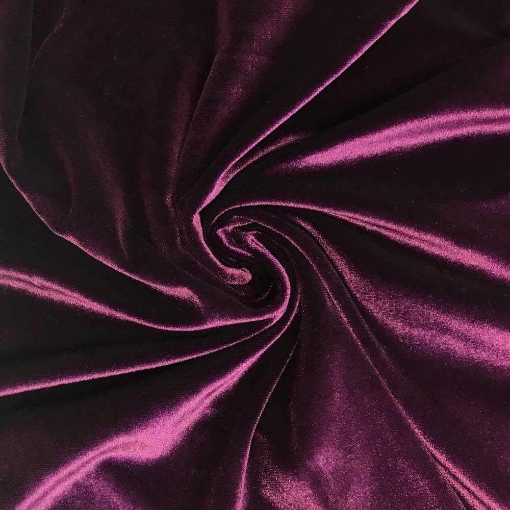 90% Polyester 10 present Spandex Stretch Velvet Fabric for Sewing Apparel Costumes Craft, 60" Wide Sold By The Yard.