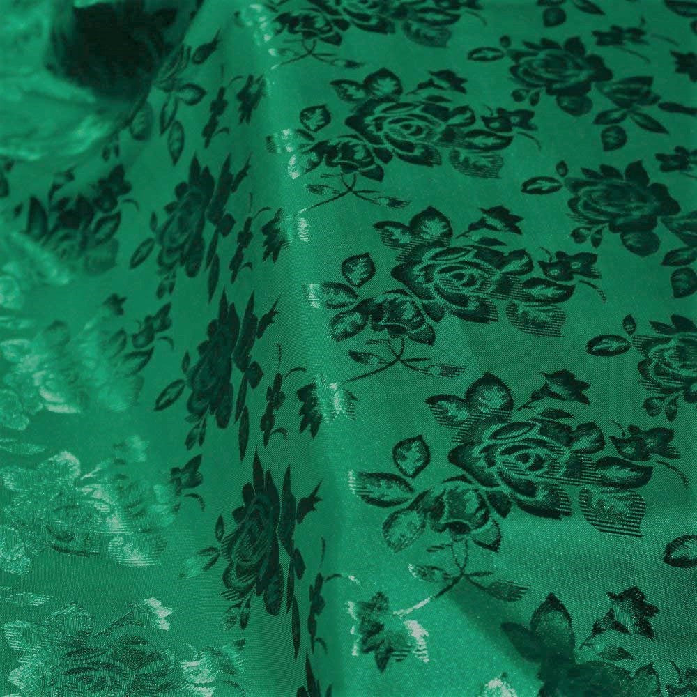 60" Wide Polyester Flower Brocade Jacquard Satin Fabric, Sold By The Yard.