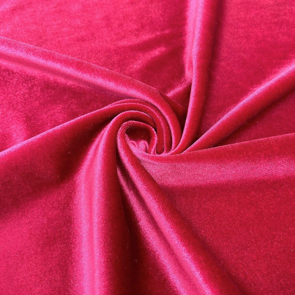 90% Polyester 10 present Spandex Stretch Velvet Fabric for Sewing Apparel Costumes Craft, 60" Wide Sold By The Yard.