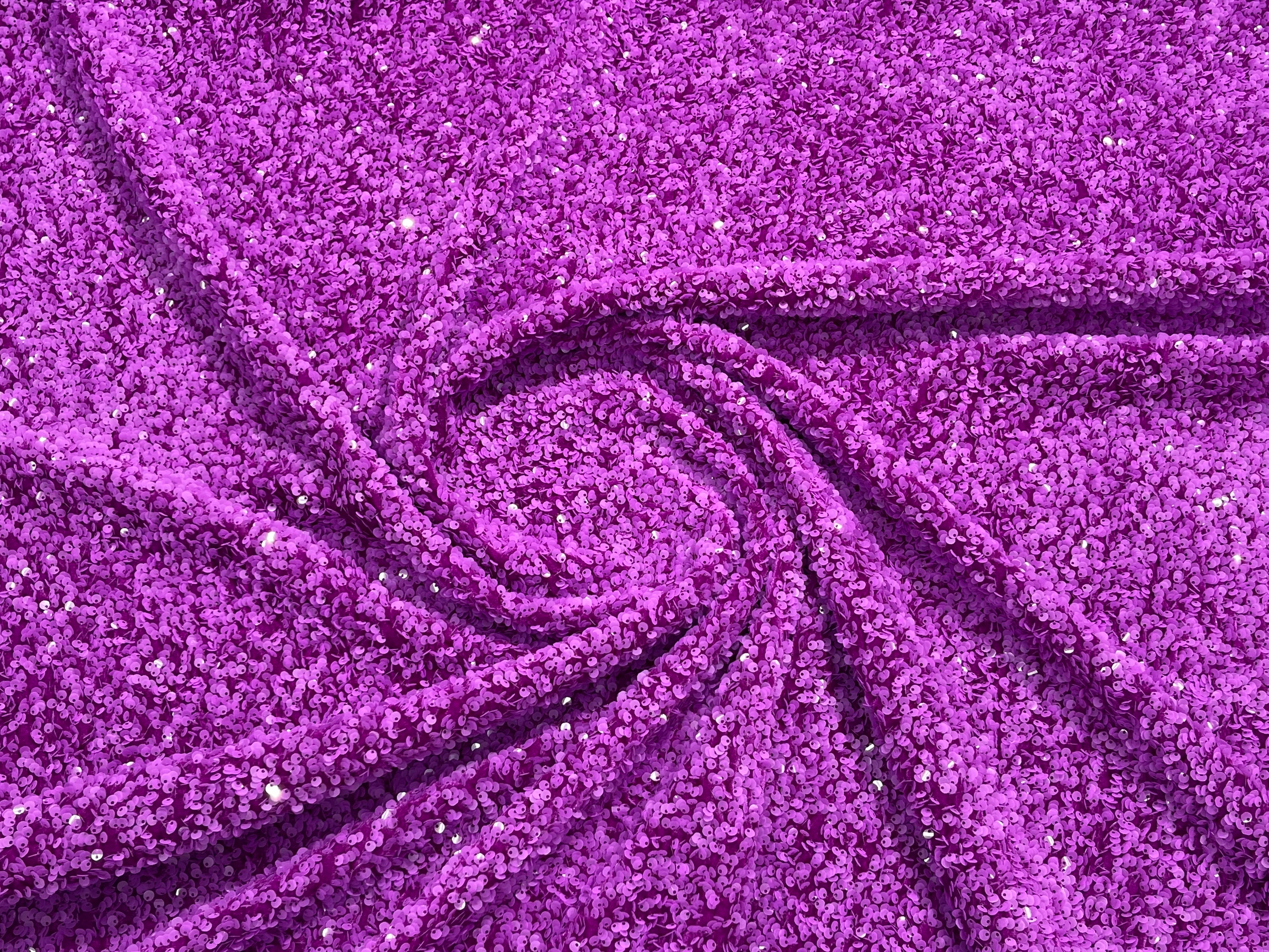 Sequin Velvet Stretch 5mm fabric 58"Wide-Prom-Nightgown fabric- Sold by the yard.