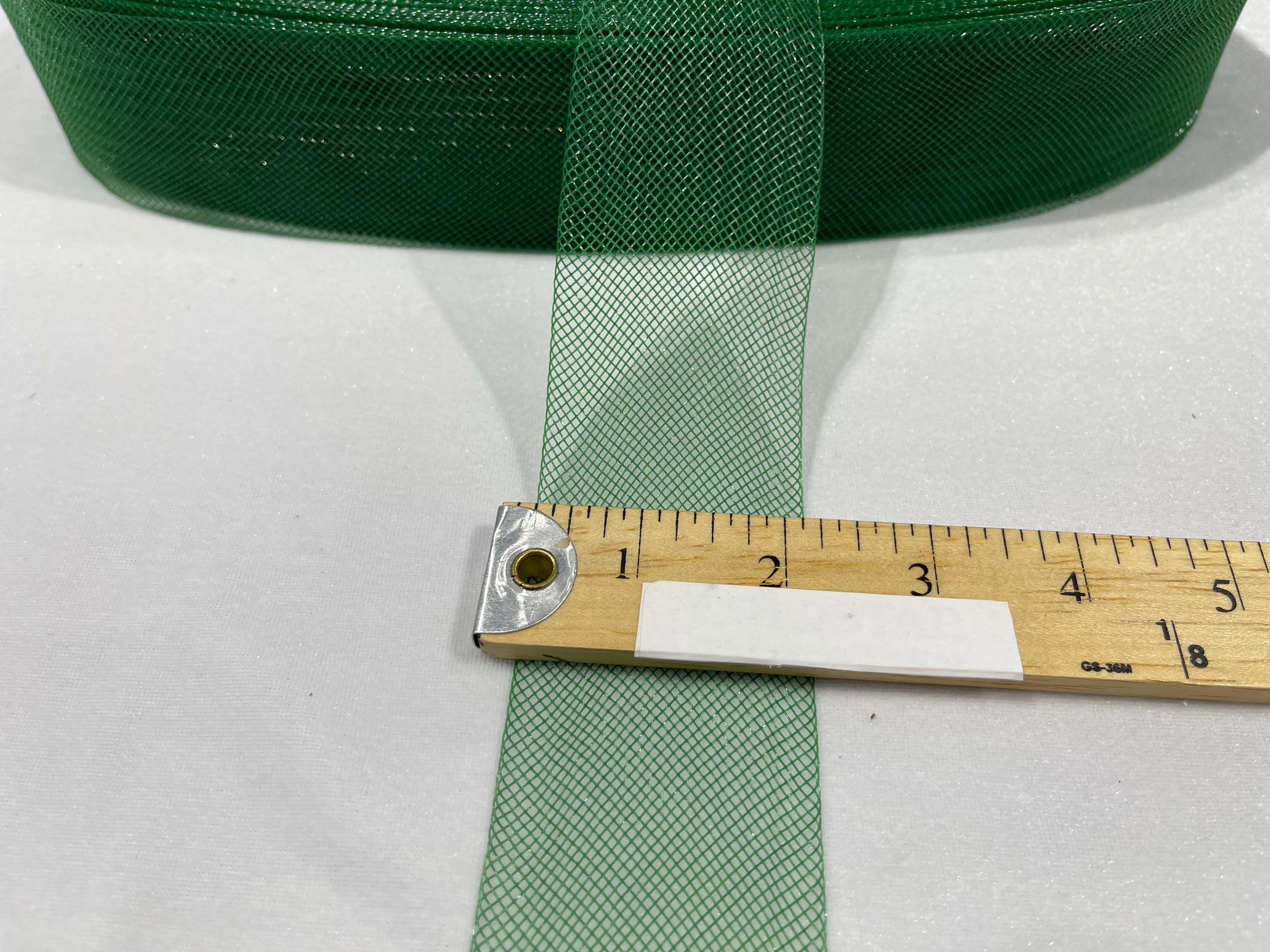 Hunter Green Crinoline horsehair braid trim 2 inch -sold by the yard.