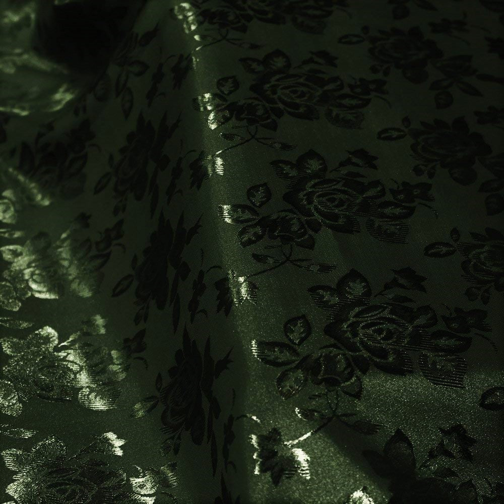 60" Wide Polyester Flower Brocade Jacquard Satin Fabric, Sold By The Yard.