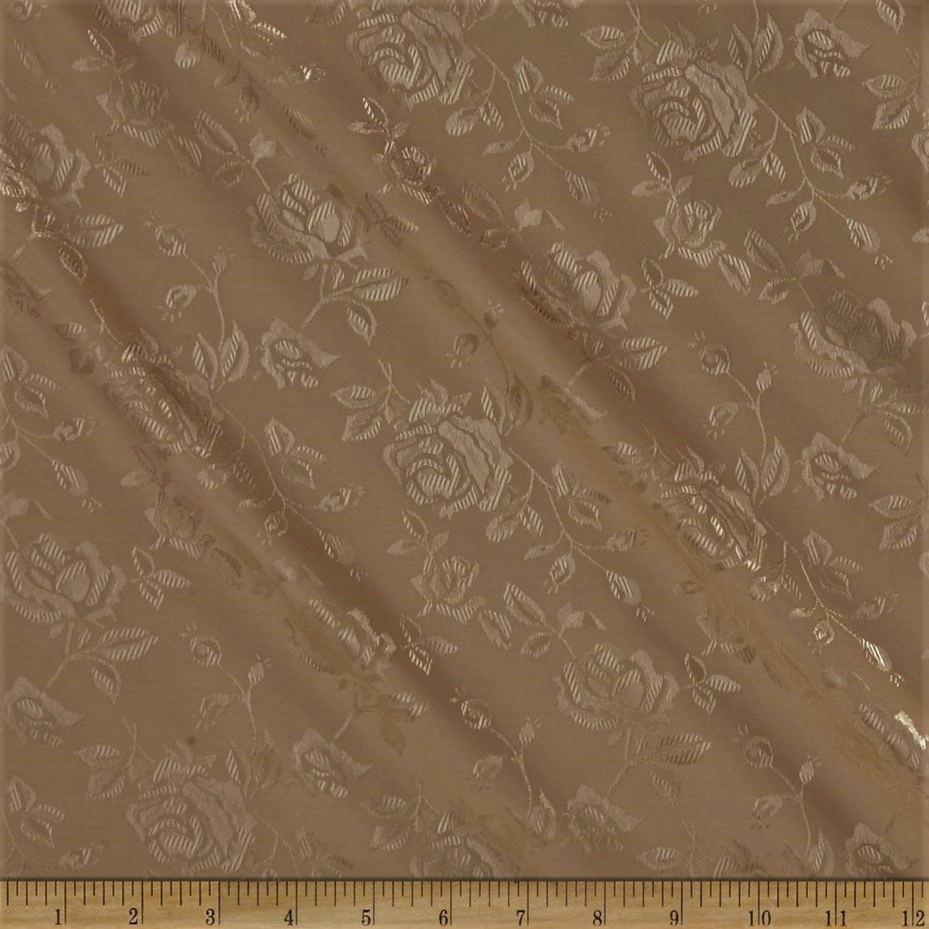 60" Wide Polyester Flower Brocade Jacquard Satin Fabric, Sold By The Yard.