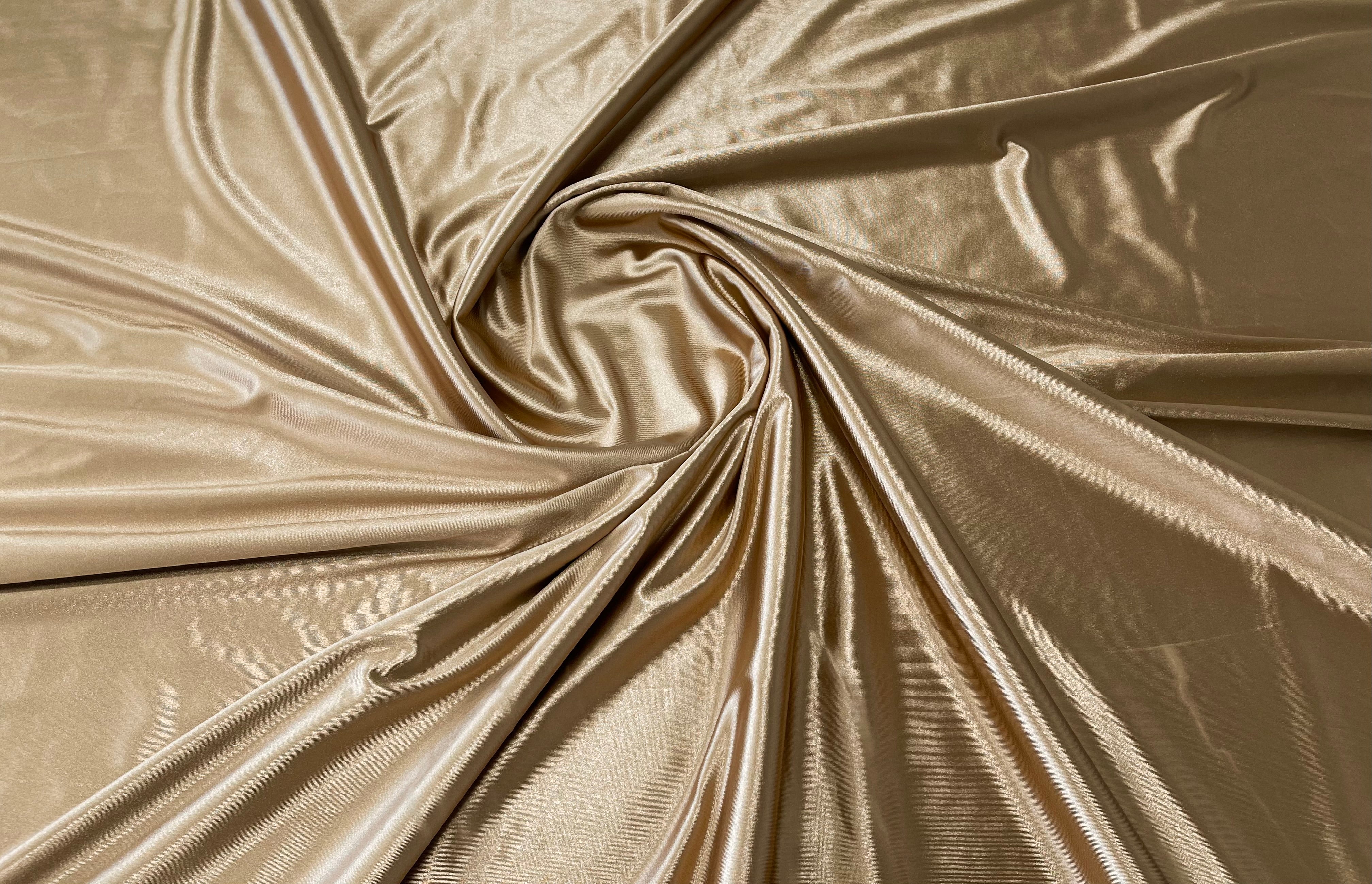 Deluxe Shiny Polyester Spandex Fabric Stretch 58" Wide Sold by The Yard.