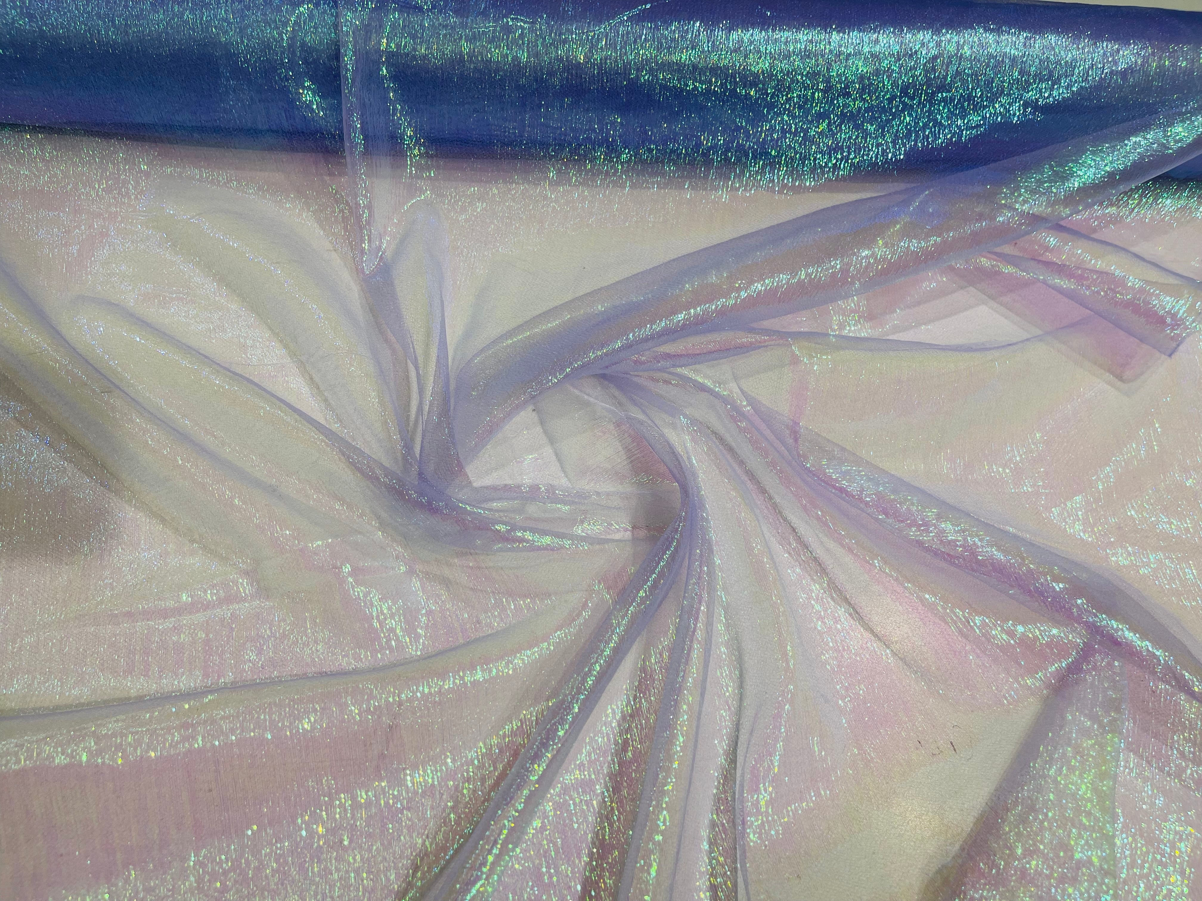 Crush 40-45 Inches Wide 100% Polyester Soft Light Weight, Sheer, See Through iridescent Organza Fabric-Sold By The Yard.