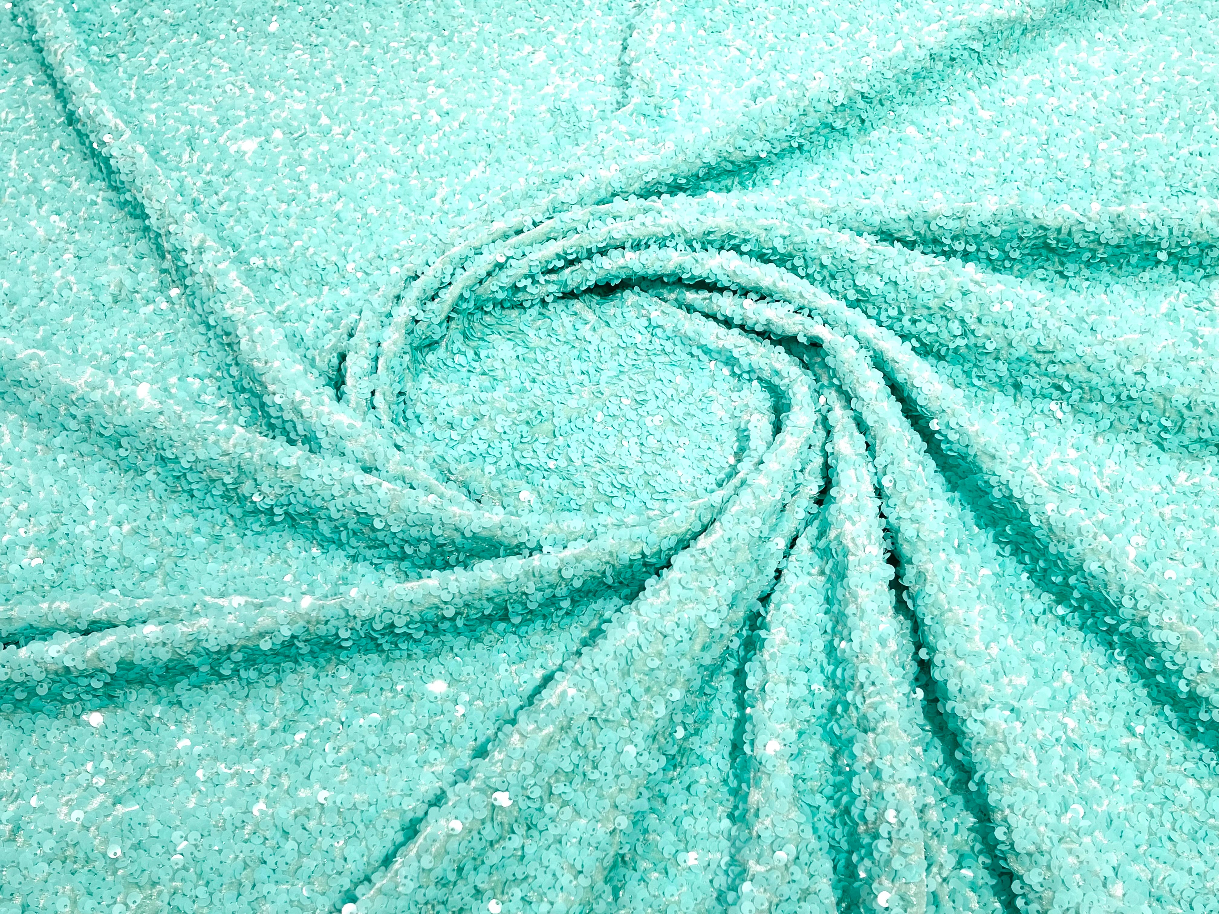 Sequin Velvet Stretch 5mm fabric 58"Wide-Prom-Nightgown fabric- Sold by the yard.