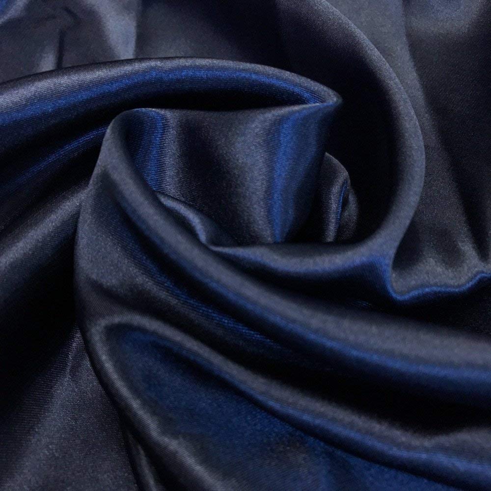 96 percent Polyester, 4% Spandex Light Weight Silky Stretch Charmeuse Satin Fabric by The Yard, 58-59" Wide.