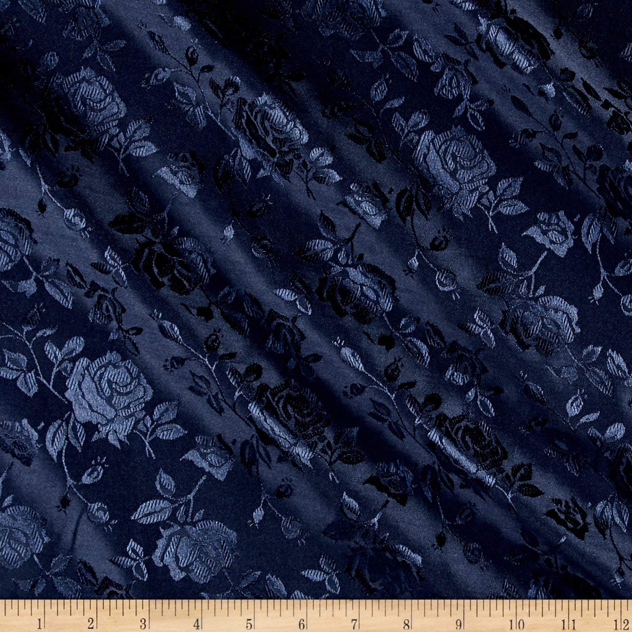 60" Wide Polyester Flower Brocade Jacquard Satin Fabric, Sold By The Yard.