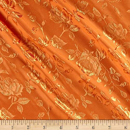 60" Wide Polyester Flower Brocade Jacquard Satin Fabric, Sold By The Yard.