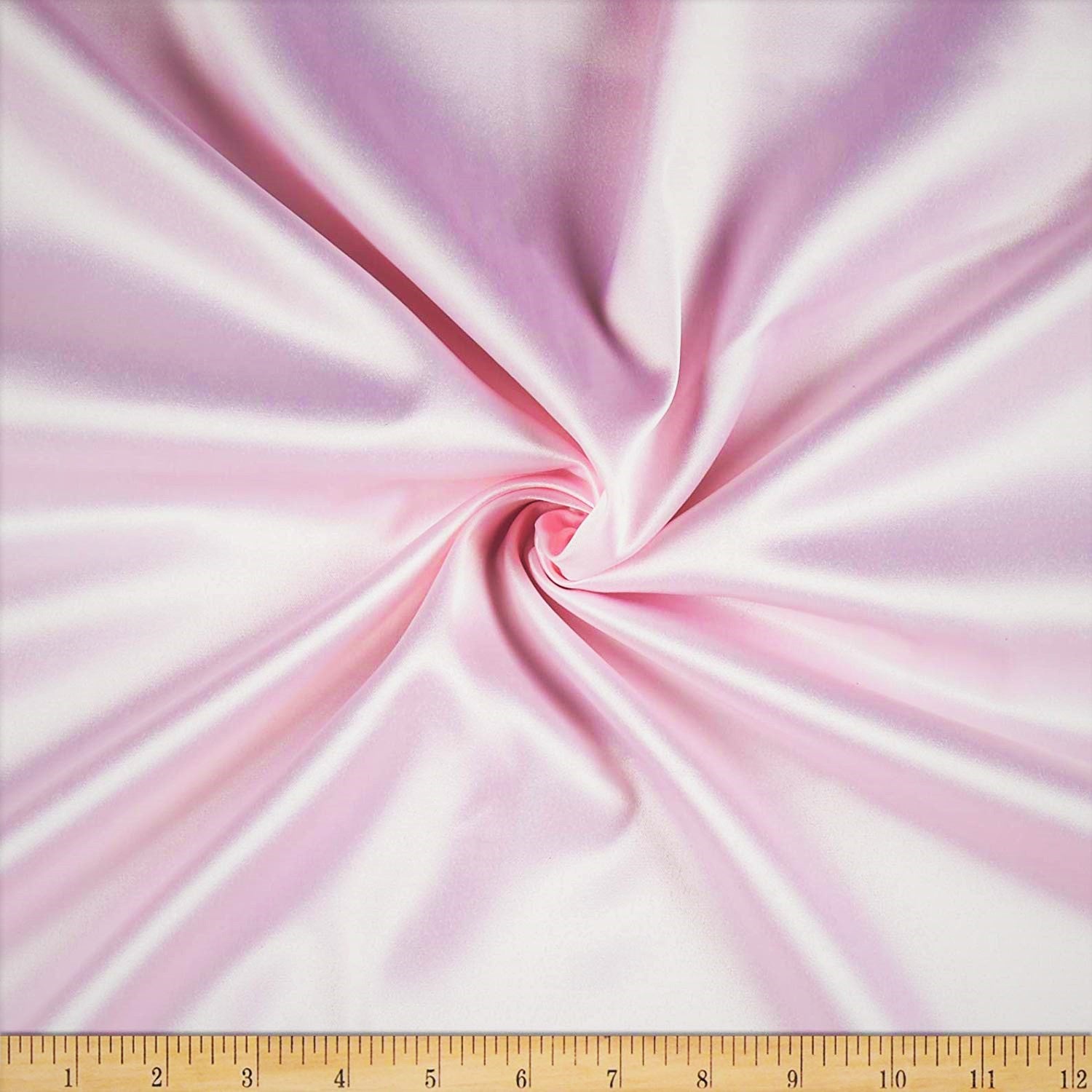 95% Percent Polyester 5% Spandex, 58 Inches Wide Matte Stretch L'Amour Satin Fabric, Sold By The Yard.