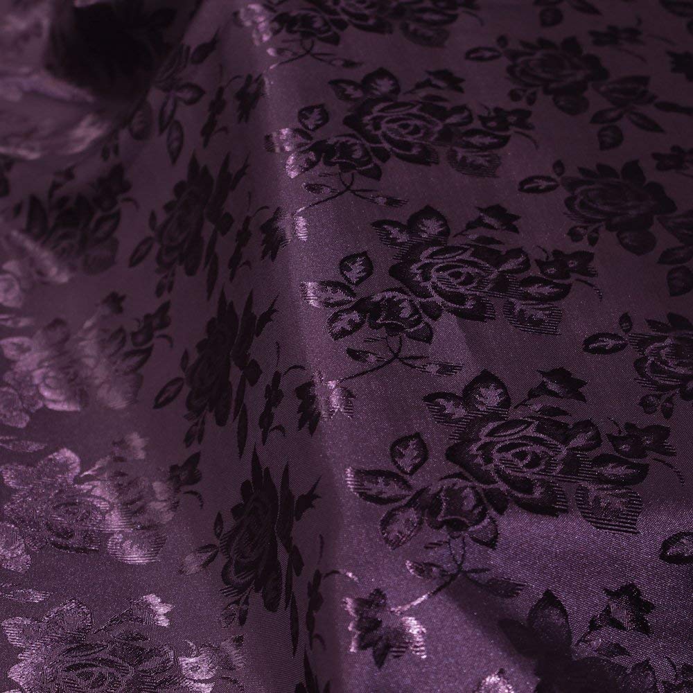 60" Wide Polyester Flower Brocade Jacquard Satin Fabric, Sold By The Yard.