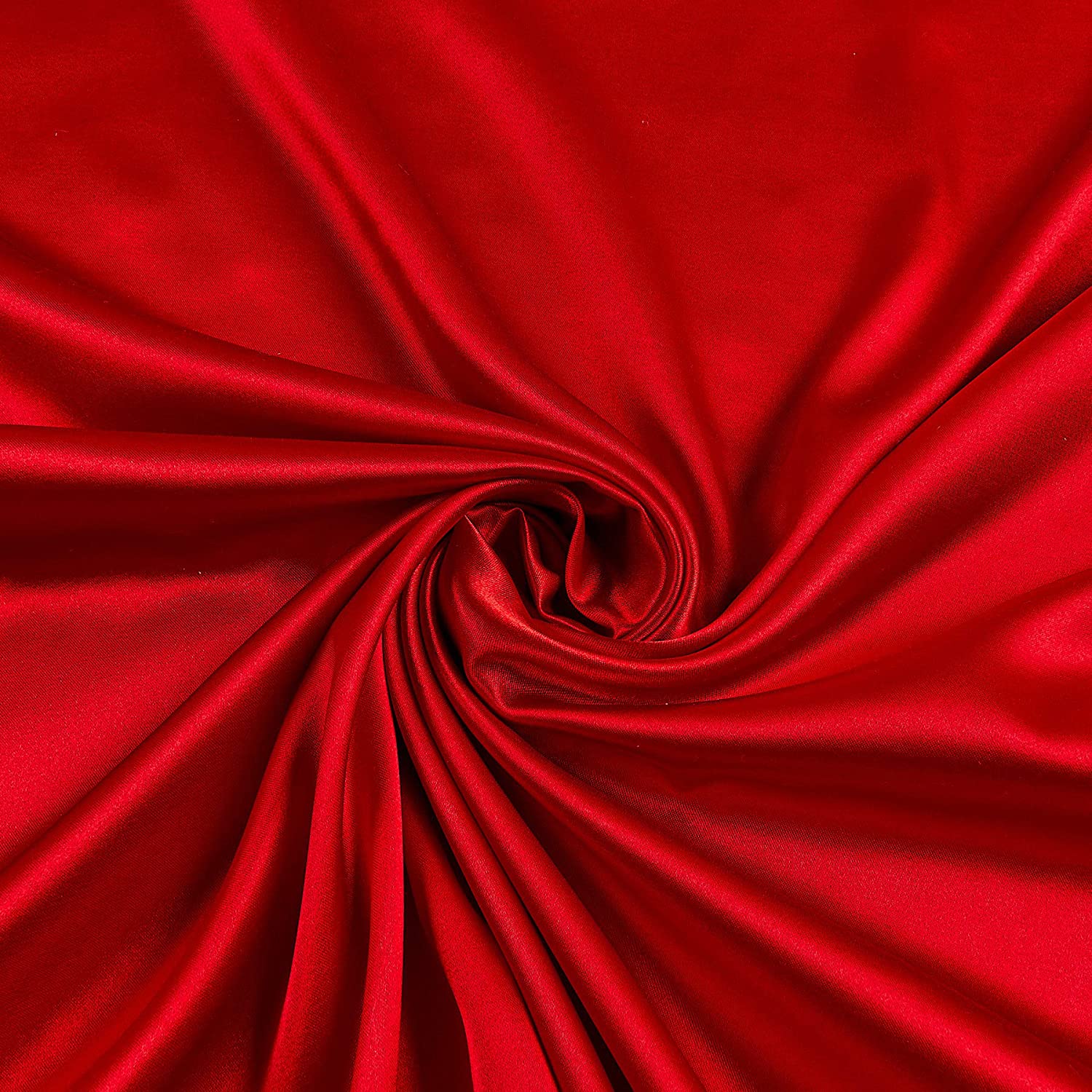 96 percent Polyester, 4% Spandex Light Weight Silky Stretch Charmeuse Satin Fabric by The Yard, 58-59" Wide.