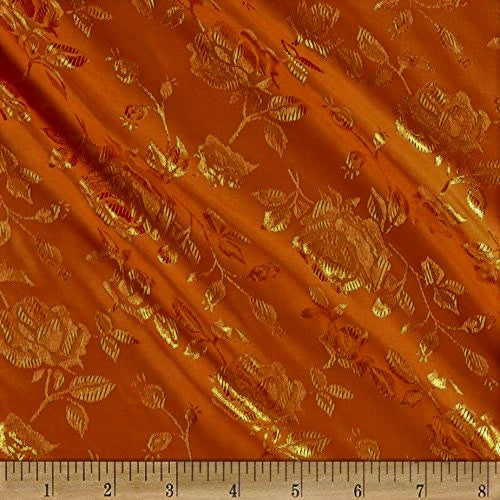 60" Wide Polyester Flower Brocade Jacquard Satin Fabric, Sold By The Yard.