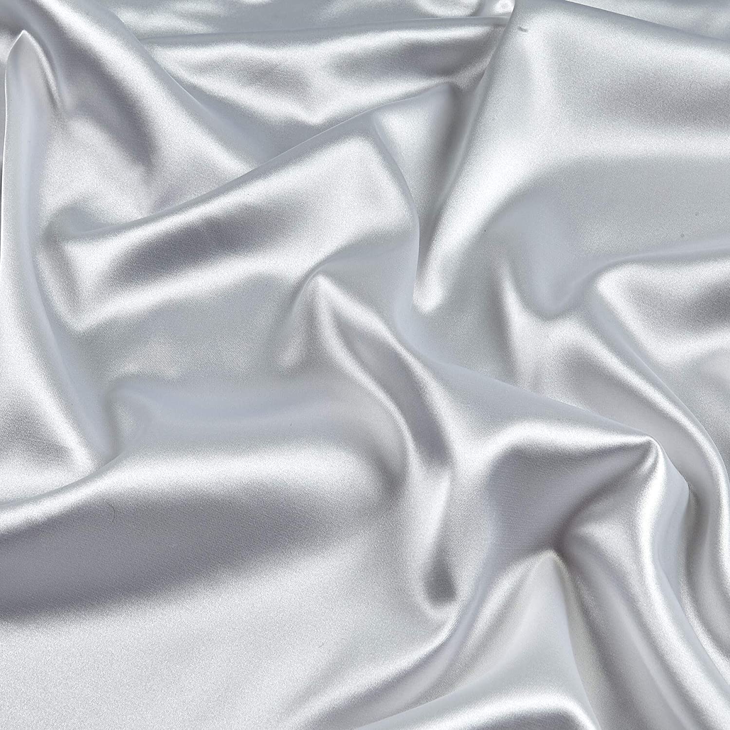 96 percent Polyester, 4% Spandex Light Weight Silky Stretch Charmeuse Satin Fabric by The Yard, 58-59" Wide.