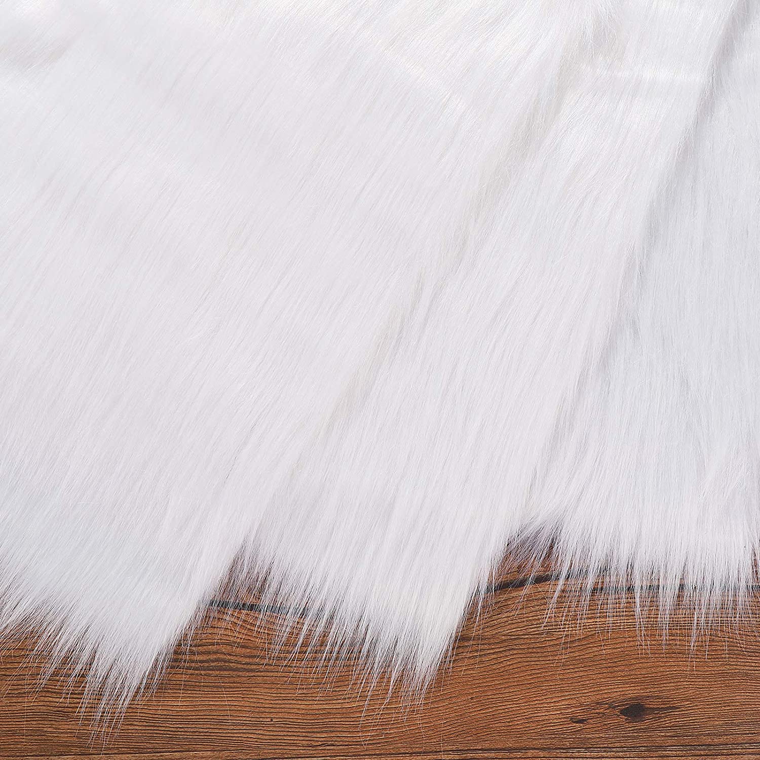 White Shaggy Faux Fur Fabric by the Yard